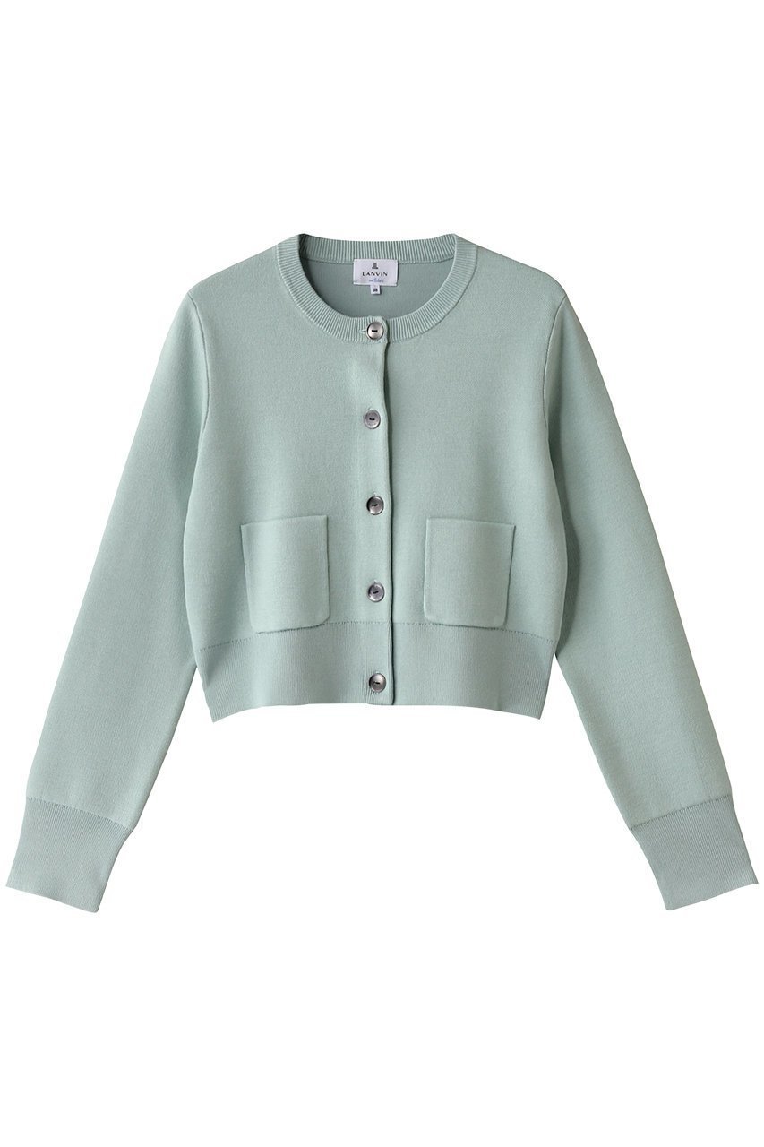 【ランバン オン ブルー/LANVIN en Bleu】のダブルフェイスショートカーディガン インテリア・キッズ・メンズ・レディースファッション・服の通販 founy(ファニー) 　ファッション　Fashion　レディースファッション　Fashion for Women　トップス・カットソー　Cut & Sew Tops　ニット　Knit Tops & Sweaters　カーディガン・羽織り　Layered Style Cardigans　カーディガン　Cardigan, Knitwear　ショート　Short, Short Length　スリーブ　Sleeve, Long Sleeve / Short Sleeve　ダブル　Double, Double-Breasted　フェイス　Face, Facial Design　フロント　Front, Front Design　ベーシック　Basic, Essential　ポケット　Pocket, Pocket Detail　ロング　Long, Long-Length　グリーン|ID: prp329100004263815 ipo3291000000032962912