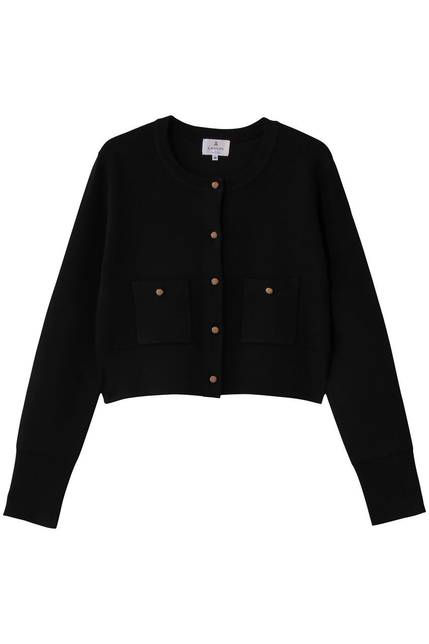 【ランバン オン ブルー/LANVIN en Bleu】のダブルフェイスショートカーディガン インテリア・キッズ・メンズ・レディースファッション・服の通販 founy(ファニー) 　ファッション　Fashion　レディースファッション　Fashion for Women　トップス・カットソー　Cut & Sew Tops　ニット　Knit Tops & Sweaters　カーディガン・羽織り　Layered Style Cardigans　2026年　2026　カーディガン　Cardigan, Knitwear　コンパクト　Compact, Small Size　ショート　Short, Short Length　スリーブ　Sleeve, Long Sleeve / Short Sleeve　ダブル　Double, Double-Breasted　フェイス　Face, Facial Design　ポケット　Pocket, Pocket Detail　ロング　Long, Long-Length　夏　Summer　春　Spring　S/S・春夏　SS, Spring/Summer, Warm Season　ブラック|ID: prp329100004263815 ipo3291000000034695021