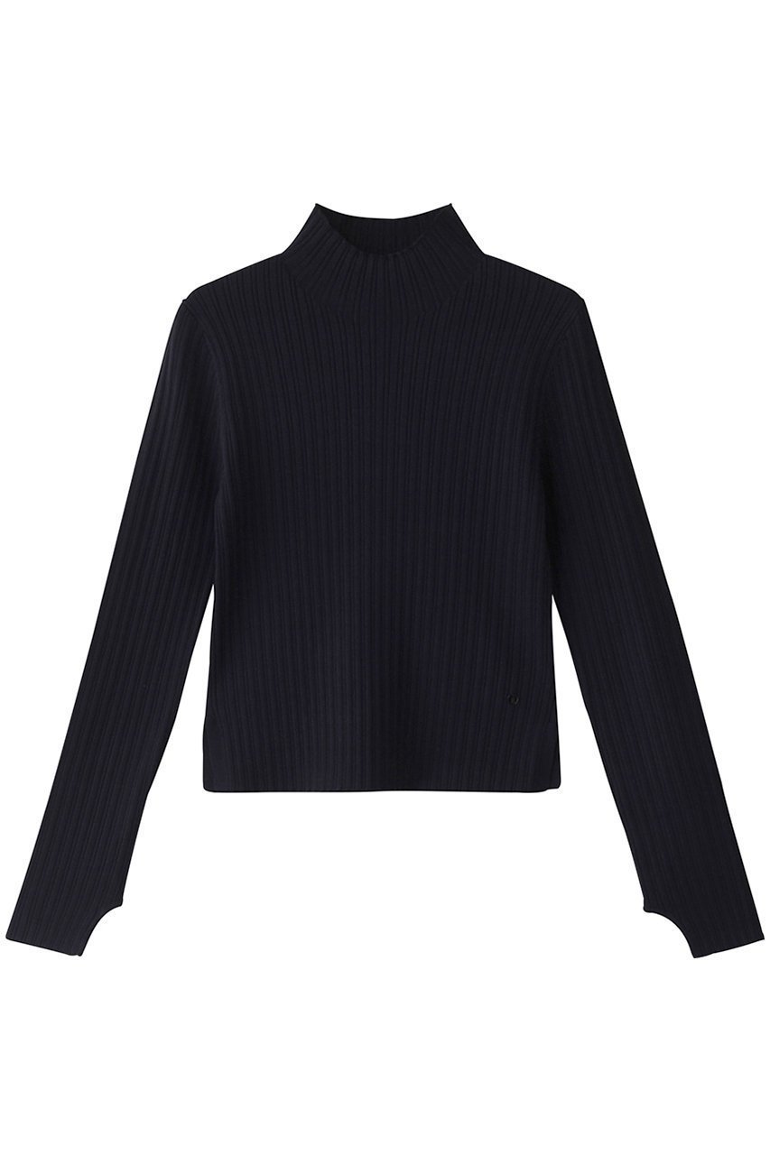 【ランバン オン ブルー/LANVIN en Bleu】のランダムリブハイネックニット 人気、トレンドファッション・服の通販 founy(ファニー) 　ファッション　Fashion　レディースファッション　Fashion for Women　トップス・カットソー　Cut & Sew Tops　ニット　Knit Tops & Sweaters　カジュアルプルオーバー・ニットトップス　Pullovers & Knit Tops / Casual Pullovers　コンパクト　Compact, Small Size　シンプル　Simple, Minimal　スリット　Slit, Slit Detail　ハイネック　High Neck, Mock Neck　ベーシック　Basic, Essential　定番　Standard, Basic Item　 other-1|ID: prp329100004263816 ipo3291000000032962939