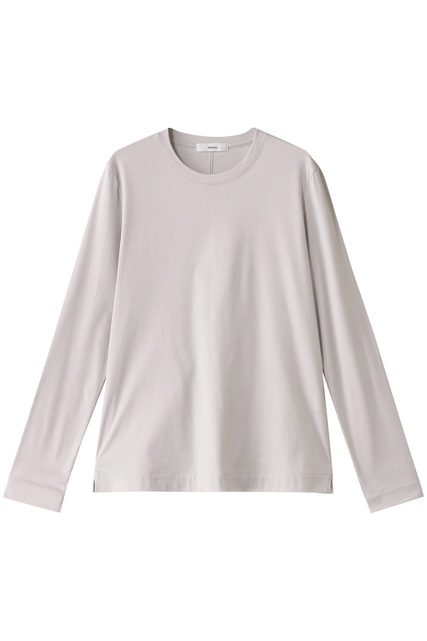 【エブール/ebure】のソフトスムースロングスリーブ Tシャツ インテリア・キッズ・メンズ・レディースファッション・服の通販 founy(ファニー) 　ファッション　Fashion　レディースファッション　Fashion for Women　トップス・カットソー　Cut & Sew Tops　シャツ・ブラウス・オフィスカジュアル　Elegant Blouses & Button-Ups　ロングTシャツ・Tシャツ　Longline T-Shirts & Tees　カットソー・ベーシックTシャツ　Cut-and-Sewn Tops / Stretch Tees & Basics　おすすめ　Recommended / Our Picks　インナー　Innerwear　コンパクト　Compact, Small Size　シンプル　Simple, Minimal　スリーブ　Sleeve, Long Sleeve / Short Sleeve　スーピマ　Supima, Premium Cotton　ロング　Long, Long-Length　ライトグレー|ID: prp329100004266743 ipo3291000000032890213