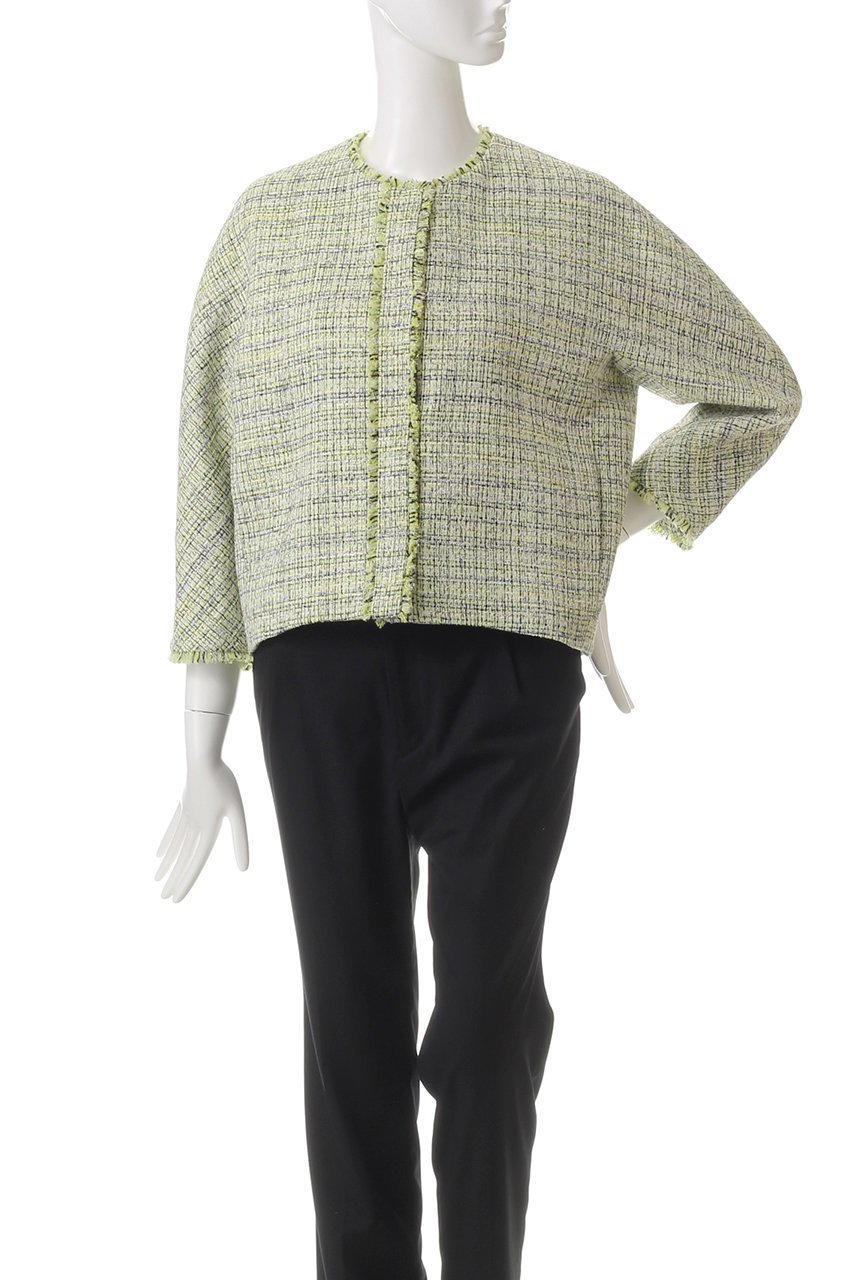 【エブール/ebure】のポリエステルコットンツイード ノーカラージャケット 人気、トレンドファッション・服の通販 founy(ファニー) 　ファッション　Fashion　レディースファッション　Fashion for Women　アウター　Coat / Outerwear Collection　レディースジャケット・軽アウター　Jackets　ノーカラージャケット / シンプル上品コーデ　Collarless Jackets　ジャケット　Jacket, Outerwear　ツイード／ツィード　Choker, Choker Necklace　バランス　Balance, Style Balance　フォルム　Silhouette, Form　ミックス　Mix, Mixed Style　other-2|ID: prp329100004266761 ipo3291000000032952315