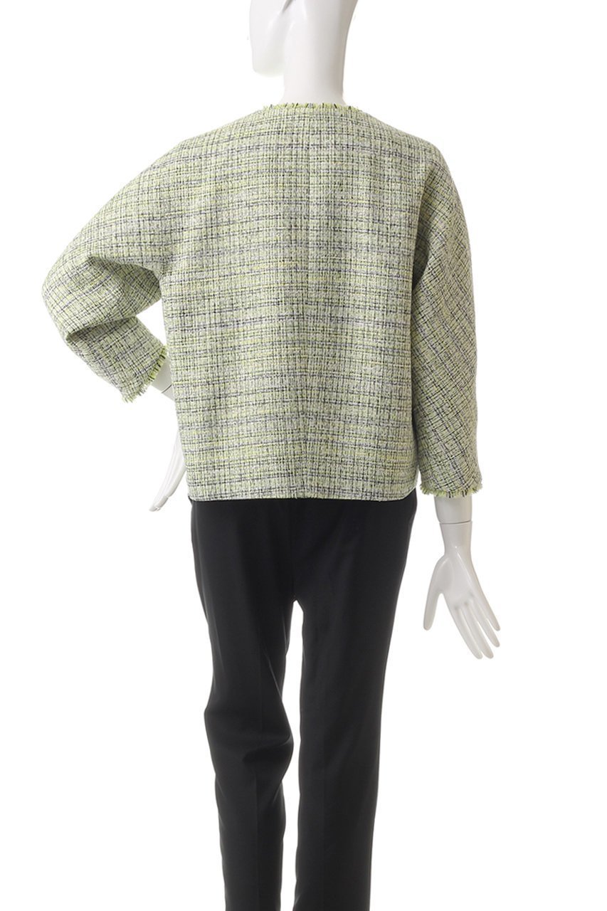 【エブール/ebure】のポリエステルコットンツイード ノーカラージャケット 人気、トレンドファッション・服の通販 founy(ファニー) 　ファッション　Fashion　レディースファッション　Fashion for Women　アウター　Coat / Outerwear Collection　レディースジャケット・軽アウター　Jackets　ノーカラージャケット / シンプル上品コーデ　Collarless Jackets　ジャケット　Jacket, Outerwear　ツイード／ツィード　Choker, Choker Necklace　バランス　Balance, Style Balance　フォルム　Silhouette, Form　ミックス　Mix, Mixed Style　other-4|ID: prp329100004266761 ipo3291000000032952322