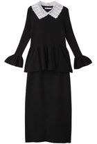 【ミュベール/MUVEIL】のクロシェ襟セットアップワンピース ブラック|ID: prp329100004266779 ipo3291000000032860452