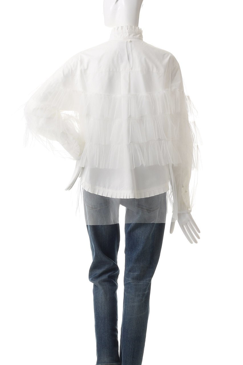 【ミュベール/MUVEIL】のチュールフリルブラウス 人気、トレンドファッション・服の通販 founy(ファニー) 　ファッション　Fashion　レディースファッション　Fashion for Women　トップス・カットソー　Cut & Sew Tops　シャツ・ブラウス・オフィスカジュアル　Elegant Blouses & Button-Ups　エアリー　Airy Texture　ガーリー　Girly, Feminine Style　シンプル　Simple, Minimal　スリーブ　Sleeve, Long Sleeve / Short Sleeve　チュール　Tulip, Tulip Motif　フェミニン　Feminine, Girly　フリル　Frill, Ruffle　ロング　Long, Long-Length　other-4|ID: prp329100004266780 ipo3291000000032837527