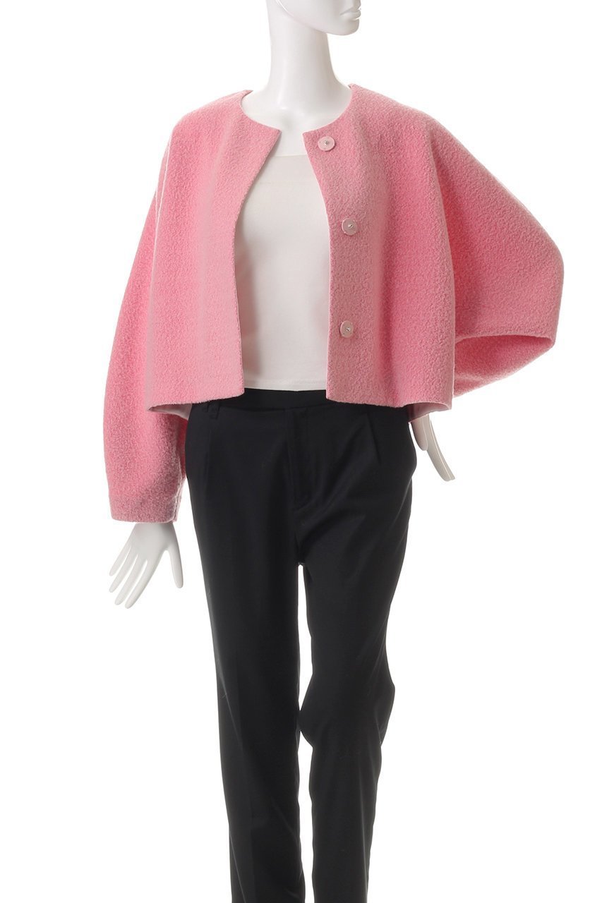 【プレインピープル/PLAIN PEOPLE】のブークレージャージノーカラージャケット 人気、トレンドファッション・服の通販 founy(ファニー) 　ファッション　Fashion　レディースファッション　Fashion for Women　アウター　Coat / Outerwear Collection　レディースジャケット・軽アウター　Jackets　ノーカラージャケット / シンプル上品コーデ　Collarless Jackets　ショート　Short, Short Length　ジャケット　Jacket, Outerwear　スリーブ　Sleeve, Long Sleeve / Short Sleeve　バランス　Balance, Style Balance　フェミニン　Feminine, Girly　ボトム　Bottoms, Lower Wear　other-7|ID: prp329100004266786 ipo3291000000032934075