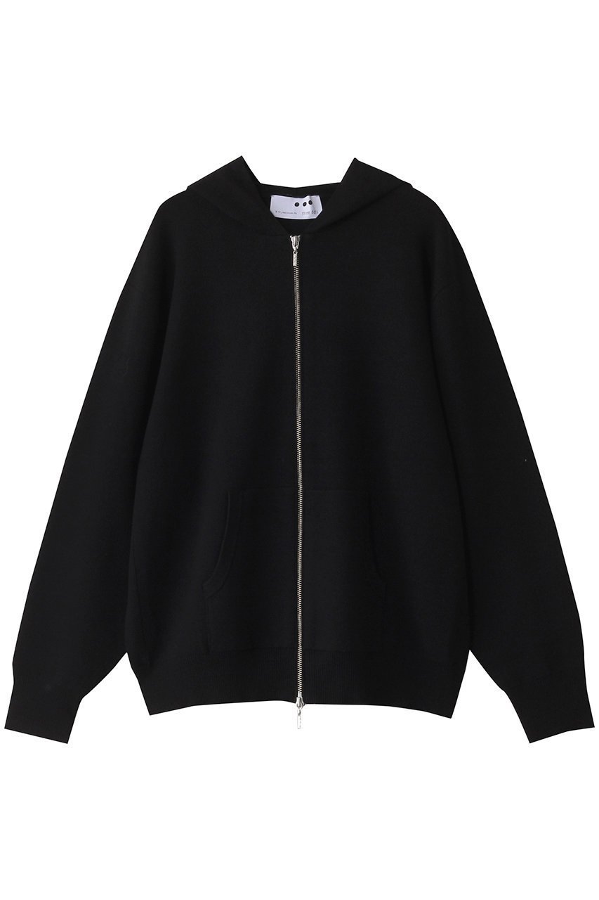 【スリー ドッツ/three dots】のパワースムースニット ジップアップ インテリア・キッズ・メンズ・レディースファッション・服の通販 founy(ファニー) 　ファッション　Fashion　レディースファッション　Fashion for Women　トップス・カットソー　Cut & Sew Tops　ニット　Knit Tops & Sweaters　シャツ・ブラウス・オフィスカジュアル　Elegant Blouses & Button-Ups　レディースパーカー・カジュアルフーディー　Casual Hoodies & Sweatshirts　ロングTシャツ・Tシャツ　Longline T-Shirts & Tees　スウェット・クルーネックトップス　Sweatshirts & Crewnecks / Relaxed Fit Sweat Tops　カットソー・ベーシックTシャツ　Cut-and-Sewn Tops / Stretch Tees & Basics　なめらか　Smooth, Silky Texture　ジップアップ　Zip-Up, Full Zip　リラックス　Relax, Relaxed Fit　定番　Standard, Basic Item　ブラック|ID: prp329100004266806 ipo3291000000032889964