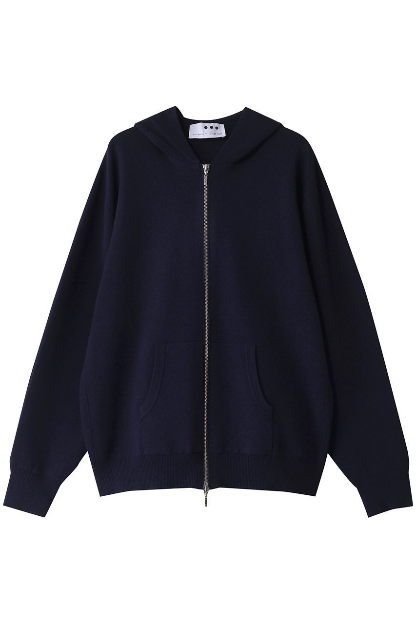 【スリー ドッツ/three dots】のパワースムースニット ジップアップ インテリア・キッズ・メンズ・レディースファッション・服の通販 founy(ファニー) 　ファッション　Fashion　レディースファッション　Fashion for Women　トップス・カットソー　Cut & Sew Tops　ニット　Knit Tops & Sweaters　シャツ・ブラウス・オフィスカジュアル　Elegant Blouses & Button-Ups　レディースパーカー・カジュアルフーディー　Casual Hoodies & Sweatshirts　ロングTシャツ・Tシャツ　Longline T-Shirts & Tees　スウェット・クルーネックトップス　Sweatshirts & Crewnecks / Relaxed Fit Sweat Tops　カットソー・ベーシックTシャツ　Cut-and-Sewn Tops / Stretch Tees & Basics　なめらか　Smooth, Silky Texture　ジップアップ　Zip-Up, Full Zip　リラックス　Relax, Relaxed Fit　定番　Standard, Basic Item　ネイビー|ID: prp329100004266806 ipo3291000000032889971