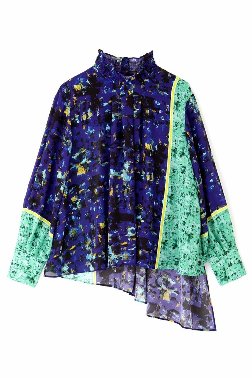 【アドーア/ADORE】のスキージーアートプリントブラウス インテリア・キッズ・メンズ・レディースファッション・服の通販 founy(ファニー) 　ファッション　Fashion　レディースファッション　Fashion for Women　トップス・カットソー　Cut & Sew Tops　シャツ・ブラウス・オフィスカジュアル　Elegant Blouses & Button-Ups　シアー　Sheer, See-Through　シンプル　Simple, Minimal　ジョーゼット　Georgette, Semi-Sheer Fabric　スタイリッシュ　Stylish, Fashionable　スリーブ　Sleeve, Long Sleeve / Short Sleeve　ドレープ　Drape, Draping Fabric　フラット　Flat, Flat Shoes　プリント　Print, Printed Pattern　ボトム　Bottoms, Lower Wear　ロング　Long, Long-Length　再入荷　Restock / Back in Stock　ブルー|ID: prp329100004266821 ipo3291000000034989419