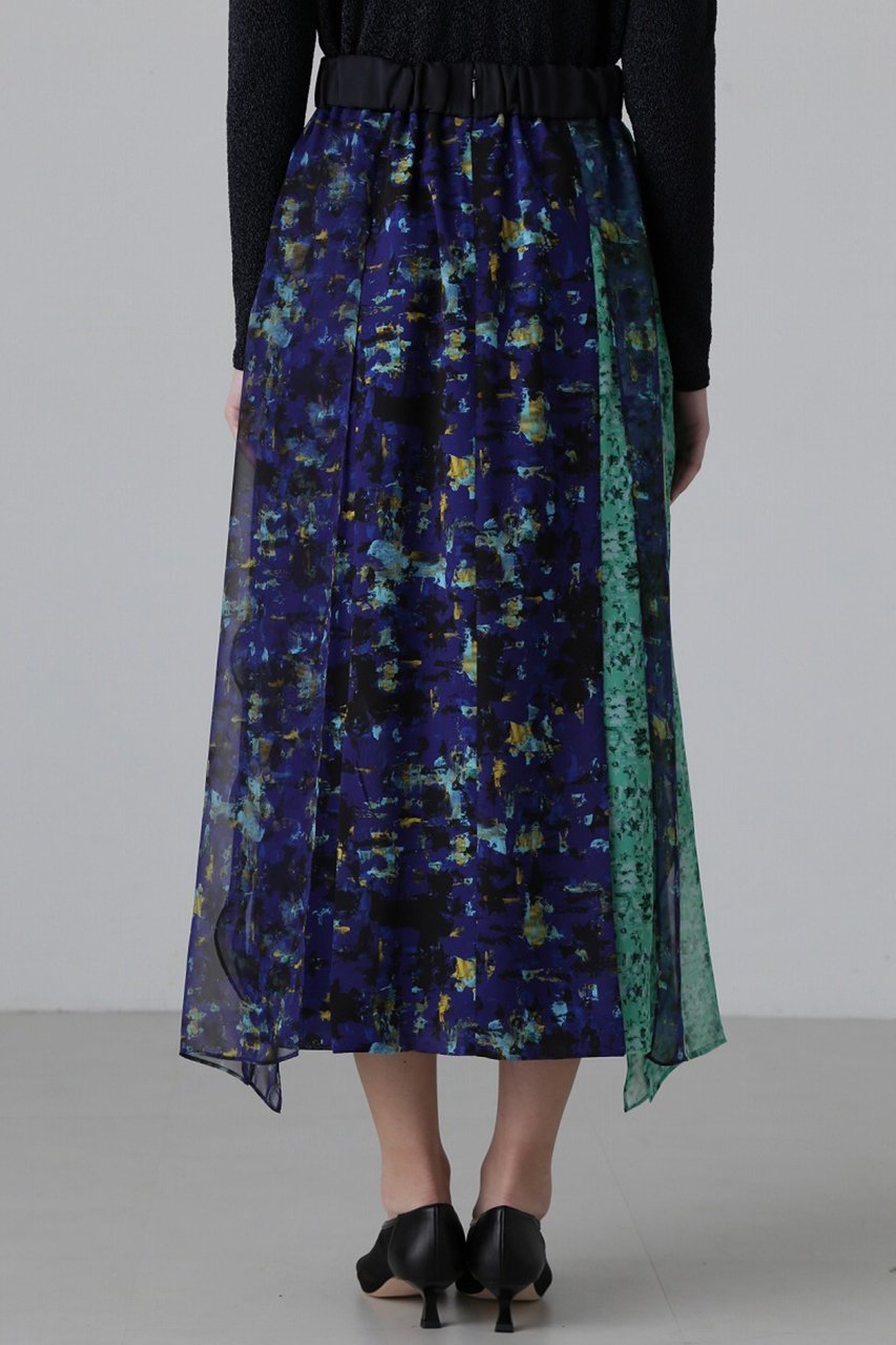 【アドーア/ADORE】のスキージーアートプリントスカート 人気、トレンドファッション・服の通販 founy(ファニー) 　ファッション　Fashion　レディースファッション　Fashion for Women　スカート　Skirts　ロングスカート　Long Skirts / Maxi & Midi Skirts　シアー　Sheer, See-Through　シフォン　Chiffon, Lightweight Fabric　シンプル　Simple, Minimal　ジョーゼット　Georgette, Semi-Sheer Fabric　ドレープ　Drape, Draping Fabric　フラット　Flat, Flat Shoes　プリント　Print, Printed Pattern　ロング　Long, Long-Length　再入荷　Restock / Back in Stock　other-5|ID: prp329100004266833 ipo3291000000034989409