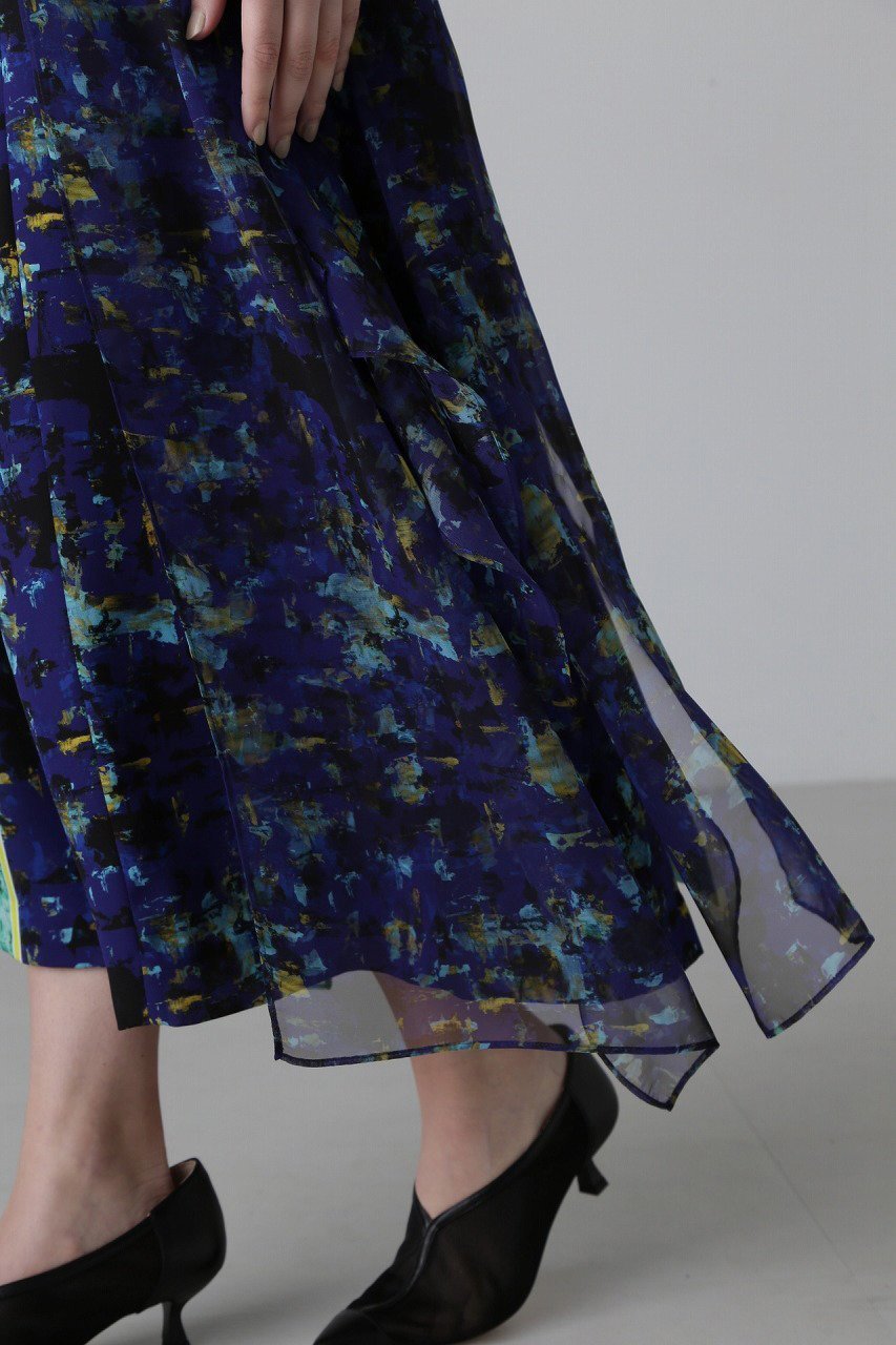 【アドーア/ADORE】のスキージーアートプリントスカート 人気、トレンドファッション・服の通販 founy(ファニー) 　ファッション　Fashion　レディースファッション　Fashion for Women　スカート　Skirts　ロングスカート　Long Skirts / Maxi & Midi Skirts　シアー　Sheer, See-Through　シフォン　Chiffon, Lightweight Fabric　シンプル　Simple, Minimal　ジョーゼット　Georgette, Semi-Sheer Fabric　ドレープ　Drape, Draping Fabric　フラット　Flat, Flat Shoes　プリント　Print, Printed Pattern　ロング　Long, Long-Length　再入荷　Restock / Back in Stock　other-7|ID: prp329100004266833 ipo3291000000034989414