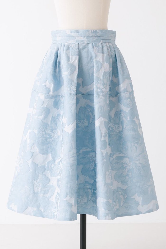 【デザイン ワークス/DESIGN WORKS】のフラワージャガードスカート インテリア・キッズ・メンズ・レディースファッション・服の通販 founy(ファニー) https://founy.com/ ファッション Fashion レディースファッション Fashion for Women スカート Skirts ロングスカート Long Skirts / Maxi & Midi Skirts ギャザー Gathered, Ruffled コンパクト Compact, Small Size シャンブレー Chambray, Denim-Like Fabric ジャカード／ジャガード Jacquard, Woven Pattern バランス Balance, Style Balance ランダム Random, Irregular ロング Long, Long-Length |ID: prp329100004271032 ipo3291000000034958244