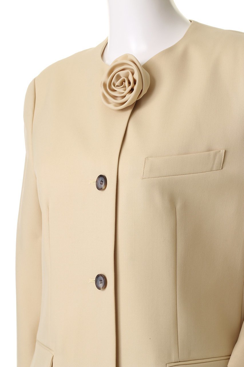 【メゾンスペシャル/MAISON SPECIAL】のMotif Collarless Jacket/モチーフノーカラージャケット 人気、トレンドファッション・服の通販 founy(ファニー) 　ファッション　Fashion　レディースファッション　Fashion for Women　アウター　Coat / Outerwear Collection　レディースジャケット・軽アウター　Jackets　ノーカラージャケット / シンプル上品コーデ　Collarless Jackets　ジャケット　Jacket, Outerwear　セットアップ　Set-Up, Coordinated Outfit　デニム　Denim, Jeans Material　ブローチ　Brooch, Pin Brooch　ボックス　Boxy, Box Shape　エレガント 上品　Elegant　ビジネス 仕事 通勤　Business / Work / Commuting　other-5|ID: prp329100004271047 ipo3291000000032920879