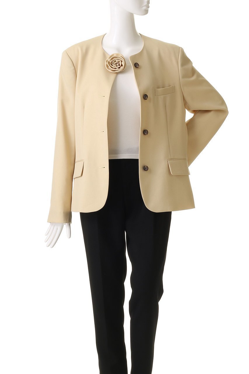【メゾンスペシャル/MAISON SPECIAL】のMotif Collarless Jacket/モチーフノーカラージャケット 人気、トレンドファッション・服の通販 founy(ファニー) 　ファッション　Fashion　レディースファッション　Fashion for Women　アウター　Coat / Outerwear Collection　レディースジャケット・軽アウター　Jackets　ノーカラージャケット / シンプル上品コーデ　Collarless Jackets　ジャケット　Jacket, Outerwear　セットアップ　Set-Up, Coordinated Outfit　デニム　Denim, Jeans Material　ブローチ　Brooch, Pin Brooch　ボックス　Boxy, Box Shape　エレガント 上品　Elegant　ビジネス 仕事 通勤　Business / Work / Commuting　other-8|ID: prp329100004271047 ipo3291000000032920907
