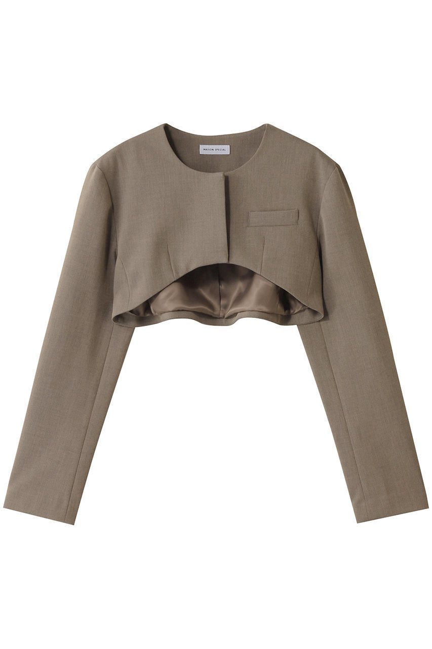 【メゾンスペシャル/MAISON SPECIAL】のSuiting Bolero/スーチングボレロ 人気、トレンドファッション・服の通販 founy(ファニー) 　ファッション　Fashion　レディースファッション　Fashion for Women　アウター　Coat / Outerwear Collection　レディースジャケット・軽アウター　Jackets　ボレロ・ショート丈ジャケット / ドレス羽織りに　Boleros & Short Jackets　オケージョン　Occasion Wear　ショート　Short, Short Length　ジャケット　Jacket, Outerwear　スラックス　Slacks, Dress Pants　デニム　Denim, Jeans Material　フロント　Front, Front Design　ボレロ　Bolero, Short Cardigan　羽織　Haori, Light Jacket　メランジ　Melange, Mixed Yarn　エレガント 上品　Elegant　 other-1|ID: prp329100004271049 ipo3291000000032966362
