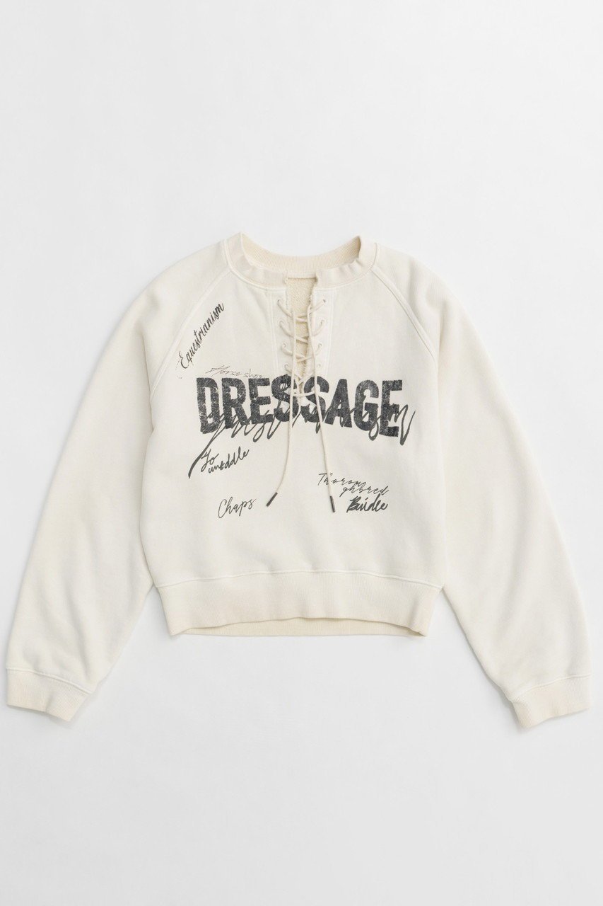 【メゾンスペシャル/MAISON SPECIAL】のDRESSAGE Lace Up Vintage Sweatshirt/DRESSAGEレースアップヴィンテージスウェット インテリア・キッズ・メンズ・レディースファッション・服の通販 founy(ファニー) 　ファッション　Fashion　レディースファッション　WOMEN　トップス・カットソー　Tops/Tshirt　シャツ/ブラウス　Shirts/Blouses　パーカ　Sweats　ロング / Tシャツ　T-Shirts　スウェット　Sweat　カットソー　Cut and Sewn　ワンピース　Dress　ドレス　Party Dresses　ヴィンテージ　Vintage　春　Spring　プリント　Print　リアル　Real　レース　Race　A/W・秋冬　Aw・Autumn/Winter・Fw・Fall-Winter　S/S・春夏　Ss・Spring/Summer　夏　Summer　2025年　2025　WHT(ホワイト)|ID: prp329100004271050 ipo3291000000029678682