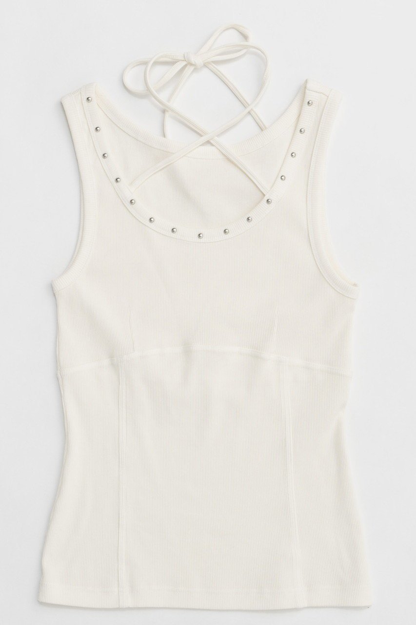 【メゾンスペシャル/MAISON SPECIAL】のPigment Processing Studs Tank Top/ピグメントスタッズタンクトップ インテリア・キッズ・メンズ・レディースファッション・服の通販 founy(ファニー) 　ファッション　Fashion　レディースファッション　WOMEN　トップス・カットソー　Tops/Tshirt　キャミソール / ノースリーブ　No Sleeves　シャツ/ブラウス　Shirts/Blouses　ロング / Tシャツ　T-Shirts　カットソー　Cut and Sewn　ヴィンテージ　Vintage　春　Spring　キャミソール　Camisole　コルセット　Corset　スタッズ　Studs　タンク　Tank　トレンド　Trend　A/W・秋冬　Aw・Autumn/Winter・Fw・Fall-Winter　S/S・春夏　Ss・Spring/Summer　夏　Summer　2025年　2025　WHT(ホワイト)|ID: prp329100004271051 ipo3291000000029678686