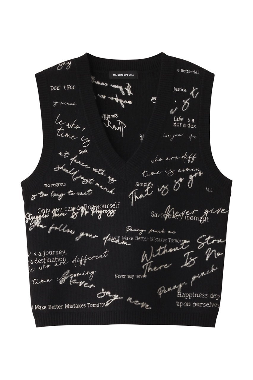 【メゾンスペシャル/MAISON SPECIAL】のEmbroidery Vest/エンブロイダリーベスト インテリア・キッズ・メンズ・レディースファッション・服の通販 founy(ファニー) 　ファッション　Fashion　レディースファッション　Fashion for Women　トップス・カットソー　Cut & Sew Tops　ニット　Knit Tops & Sweaters　ベスト&ジレ / 重ね着スタイル　Vests & Gilets　カジュアルプルオーバー・ニットトップス　Pullovers & Knit Tops / Casual Pullovers　インナー　Innerwear　カラフル　Colorful Design　タンク　Tank Top, Sleeveless Top　ベスト　Vest, Waistcoat　モノトーン　Monotone, Black and White　夏　Summer　BLK(ブラック)|ID: prp329100004271053 ipo3291000000032954743