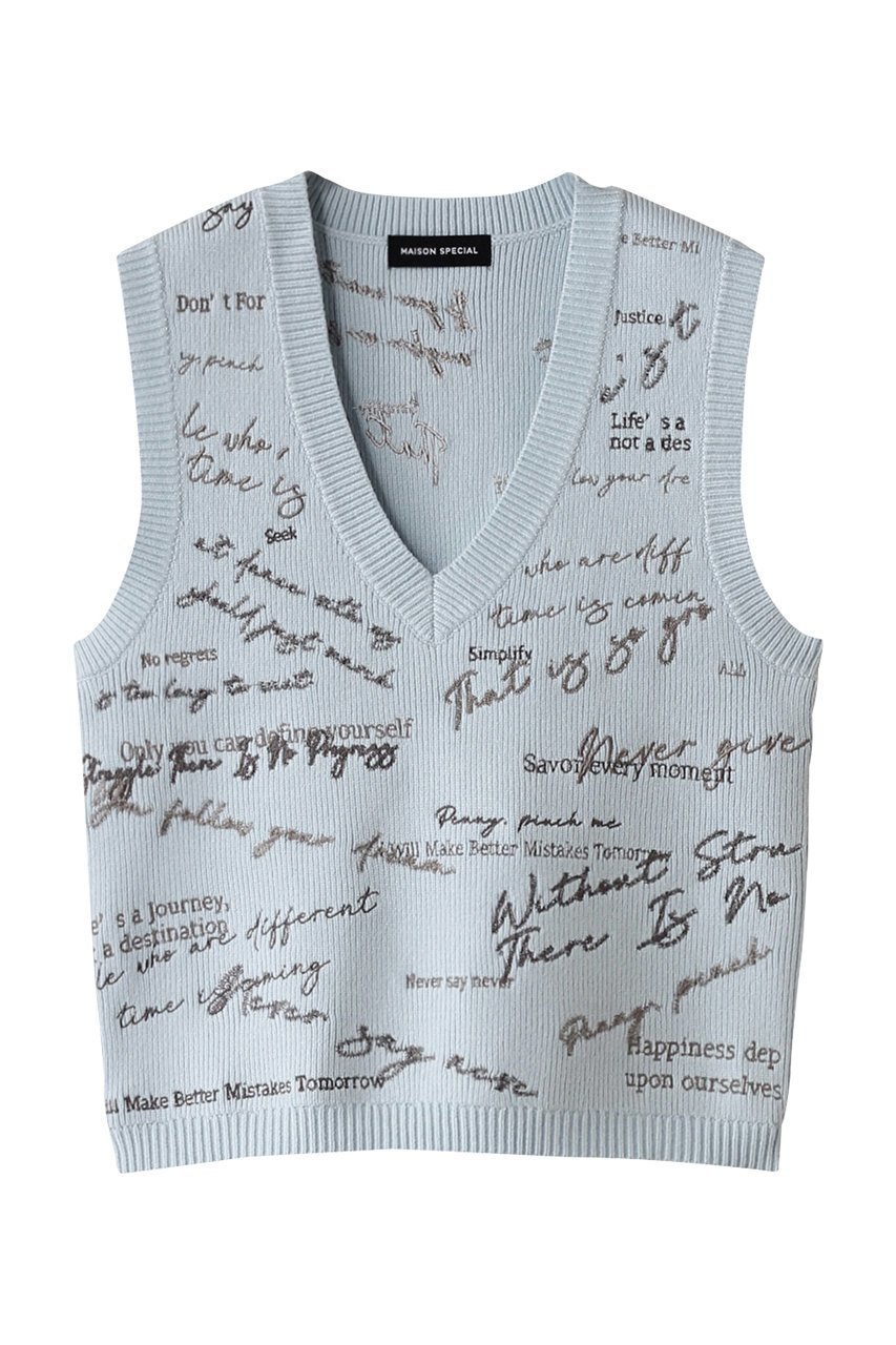 【メゾンスペシャル/MAISON SPECIAL】のEmbroidery Vest/エンブロイダリーベスト インテリア・キッズ・メンズ・レディースファッション・服の通販 founy(ファニー) 　ファッション　Fashion　レディースファッション　Fashion for Women　トップス・カットソー　Cut & Sew Tops　ニット　Knit Tops & Sweaters　ベスト&ジレ / 重ね着スタイル　Vests & Gilets　カジュアルプルオーバー・ニットトップス　Pullovers & Knit Tops / Casual Pullovers　インナー　Innerwear　カラフル　Colorful Design　タンク　Tank Top, Sleeveless Top　ベスト　Vest, Waistcoat　モノトーン　Monotone, Black and White　夏　Summer　BLU(ブルー)|ID: prp329100004271053 ipo3291000000032954747