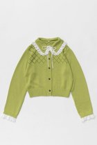 【メゾンスペシャル/MAISON SPECIAL】のCotton Fabric Lace Colored Cardigan/コットンレースカラーカーディガン LIME(ライム)|ID:prp329100004271054