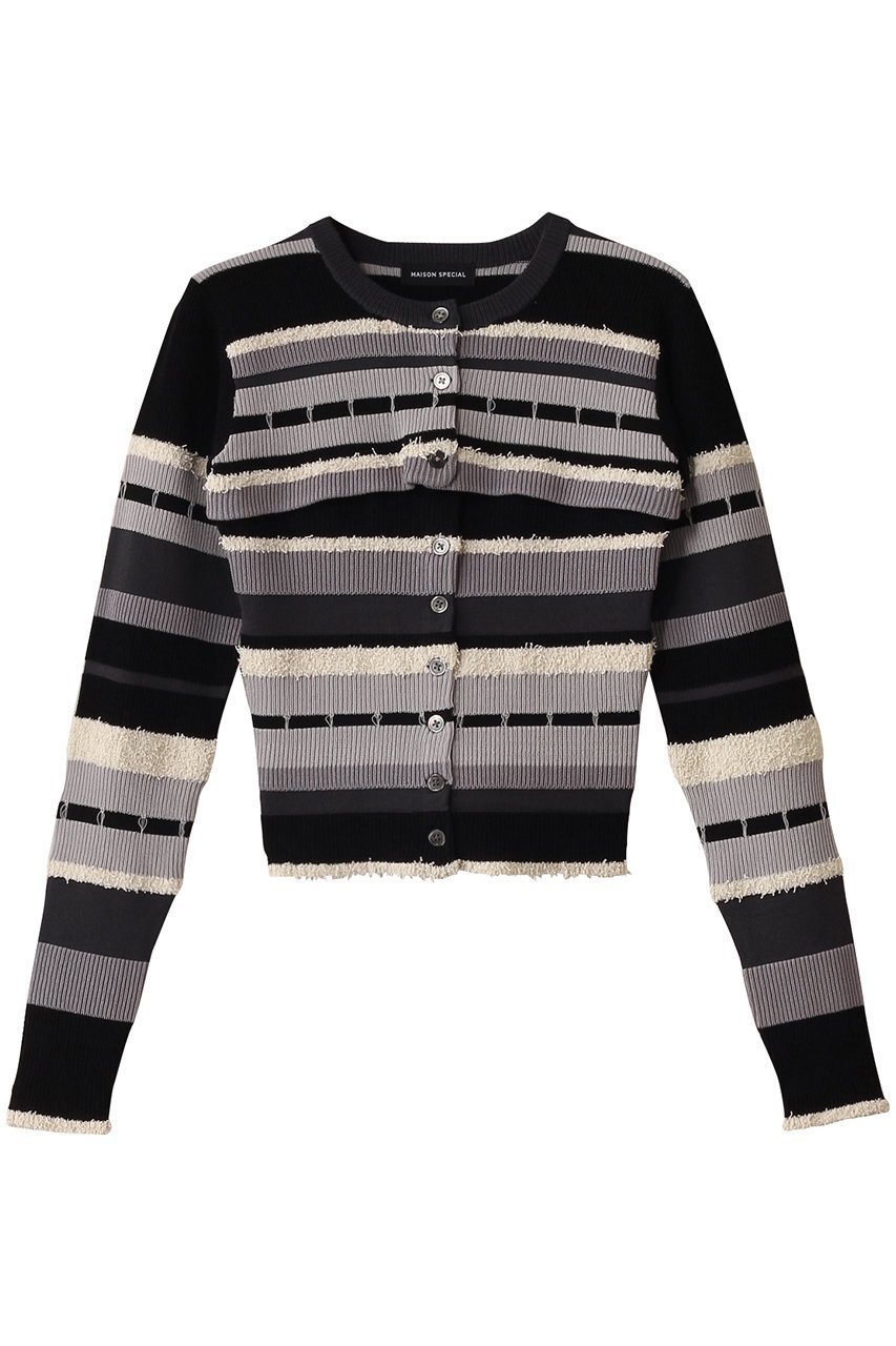 【メゾンスペシャル/MAISON SPECIAL】のMultiway Colorful Border Cardigan/マルチウェイカラフルボーダーカーディガン インテリア・キッズ・メンズ・レディースファッション・服の通販 founy(ファニー) 　ファッション　Fashion　レディースファッション　Fashion for Women　トップス・カットソー　Cut & Sew Tops　ニット　Knit Tops & Sweaters　カーディガン・羽織り　Layered Style Cardigans　カラフル　Colorful Design　カーディガン　Cardigan, Knitwear　キャミソール　Camisole, Spaghetti Strap Top　コンパクト　Compact, Small Size　タンク　Tank Top, Sleeveless Top　ビスチェ　Bustier, Corset Top　ボレロ　Bolero, Short Cardigan　ボーダー　Border, Stripe　おすすめ　Recommended / Our Picks　BLK(ブラック)|ID: prp329100004271055 ipo3291000000034909776