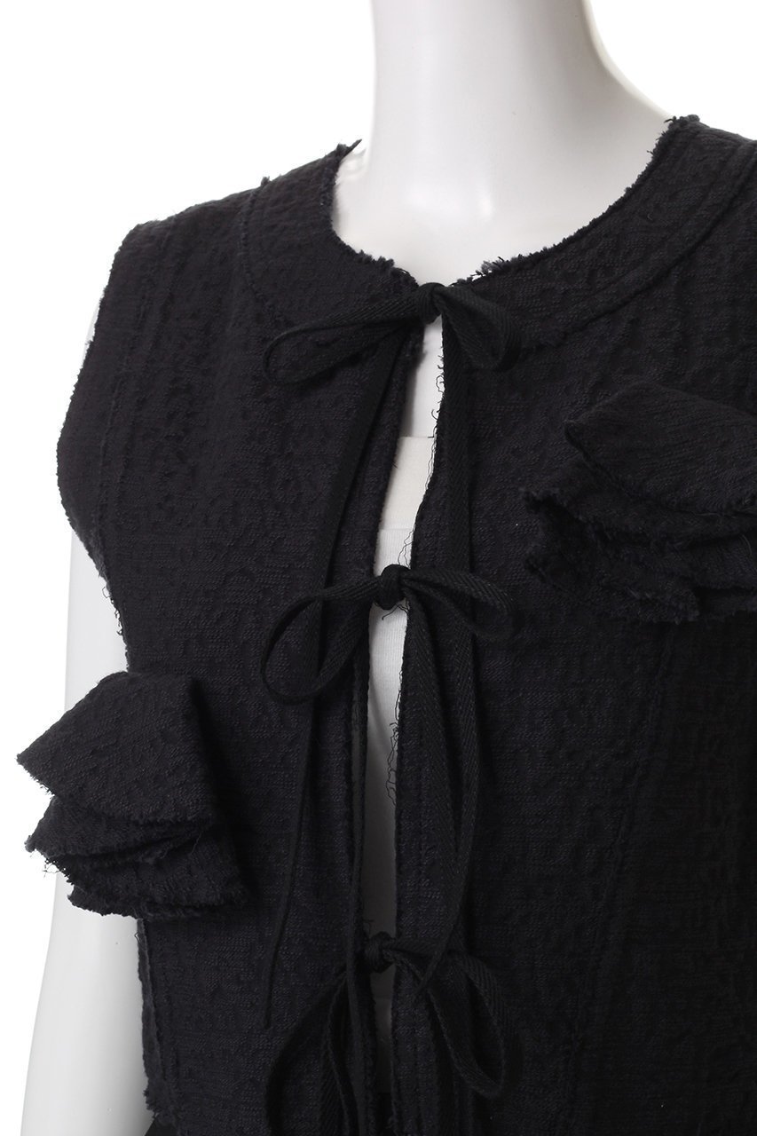 【メゾンスペシャル/MAISON SPECIAL】のFlower Rustic Tops/フラワーラスティックトップス 人気、トレンドファッション・服の通販 founy(ファニー) 　ファッション　Fashion　レディースファッション　Fashion for Women　トップス・カットソー　Cut & Sew Tops　キャミソール&ノースリーブ　Camisoles & Sleeveless Tops　シャツ・ブラウス・オフィスカジュアル　Elegant Blouses & Button-Ups　インナー　Innerwear　コンパクト　Compact, Small Size　ノースリーブ　Sleeveless, No-Sleeve　ビスチェ　Bustier, Corset Top　フラワー　Flower, Floral　フロント　Front, Front Design　モチーフ　Motif, Design Theme　リボン　Ribbon, Bow　other-5|ID: prp329100004271058 ipo3291000000032874478