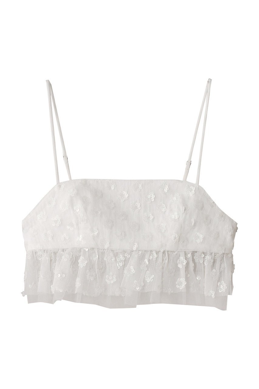 【メゾンスペシャル/MAISON SPECIAL】のMulti Fabric Glitter Flower Bustier/マルチファブリックキラキラフラワービスチェ インテリア・キッズ・メンズ・レディースファッション・服の通販 founy(ファニー) 　ファッション　Fashion　レディースファッション　Fashion for Women　トップス・カットソー　Cut & Sew Tops　キャミソール&ノースリーブ　Camisoles & Sleeveless Tops　シャツ・ブラウス・オフィスカジュアル　Elegant Blouses & Button-Ups　ビスチェ　Bustiers & Corset Tops / Layered Bustier Style　ギャザー　Gathered, Ruffled　シアー　Sheer, See-Through　シンプル　Simple, Minimal　ジャケット　Jacket, Outerwear　スパンコール　Sequins, Sequin Embellishment　ダメージ　Distressed, Destroyed　チュール　Tulip, Tulip Motif　デニム　Denim, Jeans Material　ノースリーブ　Sleeveless, No-Sleeve　ブルゾン　Blouson, Bomber Jacket　羽織　Haori, Light Jacket　ミリタリー　Military, Army Style　モチーフ　Motif, Design Theme　ラップ　Wrap, Wrap Design　レース　Lace, Lace Fabric　再入荷　Restock / Back in Stock　おすすめ　Recommended / Our Picks　WHT(ホワイト)|ID: prp329100004271062 ipo3291000000032884933