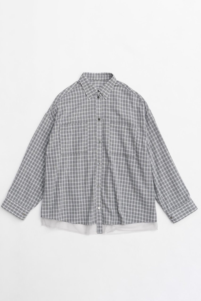 【メゾンスペシャル/MAISON SPECIAL】のReversible Voile Shirt/リバーシブルボイルシャツ インテリア・キッズ・メンズ・レディースファッション・服の通販 founy(ファニー) 　ファッション　Fashion　レディースファッション　WOMEN　トップス・カットソー　Tops/Tshirt　シャツ/ブラウス　Shirts/Blouses　春　Spring　スリーブ　Sleeve　チェック　Check　チュール　Tulle　トレンド　Trend　ボトム　Bottom　羽織　Haori　リバーシブル　Reversible　ロング　Long　A/W・秋冬　Aw・Autumn/Winter・Fw・Fall-Winter　S/S・春夏　Ss・Spring/Summer　夏　Summer　2025年　2025　GRY(グレー)|ID: prp329100004271064 ipo3291000000029678739