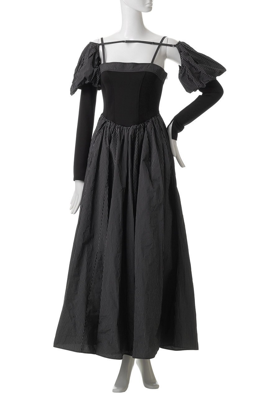 【メゾンスペシャル/MAISON SPECIAL】のPuffy Bolero Set Plaid Pattern Volume Silhouette Dress/パフィーボレロセットチェックボリュームワンピース 人気、トレンドファッション・服の通販 founy(ファニー) 　ファッション　Fashion　レディースファッション　Fashion for Women　アウター　Coat / Outerwear Collection　ボレロ・ショート丈ジャケット / ドレス羽織りに　Boleros & Short Jackets　ワンピース　Dresses　フォーマル・パーティードレス・結婚式用ドレス　Elegant & Casual Dresses　チュニック　Tunic Tops & Dresses　キャミワンピース　Cami Dress, Slip Dress　コルセット　Corset, Bustier　ストレッチ　Stretch, Stretchy Fabric　セパレート　Separate, Two-Piece　タフタ　Taffeta, Structured Fabric　チェック　Check, Plaid, Tartan　チュニック　Tunic, Long Top　ドッキング　Docking, Mixed Material　フォルム　Silhouette, Form　ボレロ　Bolero, Short Cardigan　無地　Plain, Solid Color　ロング　Long, Long-Length　再入荷　Restock / Back in Stock　エレガント 上品　Elegant　other-2|ID: prp329100004271065 ipo3291000000035052061