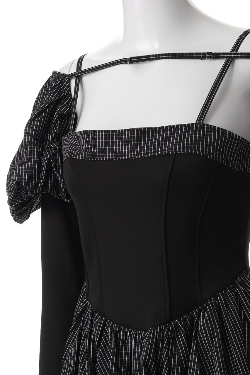 【メゾンスペシャル/MAISON SPECIAL】のPuffy Bolero Set Plaid Pattern Volume Silhouette Dress/パフィーボレロセットチェックボリュームワンピース 人気、トレンドファッション・服の通販 founy(ファニー) 　ファッション　Fashion　レディースファッション　Fashion for Women　アウター　Coat / Outerwear Collection　ボレロ・ショート丈ジャケット / ドレス羽織りに　Boleros & Short Jackets　ワンピース　Dresses　フォーマル・パーティードレス・結婚式用ドレス　Elegant & Casual Dresses　チュニック　Tunic Tops & Dresses　キャミワンピース　Cami Dress, Slip Dress　コルセット　Corset, Bustier　ストレッチ　Stretch, Stretchy Fabric　セパレート　Separate, Two-Piece　タフタ　Taffeta, Structured Fabric　チェック　Check, Plaid, Tartan　チュニック　Tunic, Long Top　ドッキング　Docking, Mixed Material　フォルム　Silhouette, Form　ボレロ　Bolero, Short Cardigan　無地　Plain, Solid Color　ロング　Long, Long-Length　再入荷　Restock / Back in Stock　エレガント 上品　Elegant　other-5|ID: prp329100004271065 ipo3291000000035052064