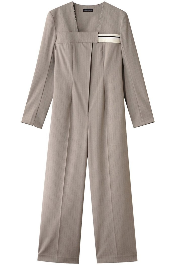 【メゾンスペシャル/MAISON SPECIAL】のCollarless Jacket Rompers/ノーカラージャケットロンパース インテリア・キッズ・メンズ・レディースファッション・服の通販 founy(ファニー) https://founy.com/ ファッション Fashion レディースファッション Fashion for Women アウター Coat / Outerwear Collection レディースジャケット・軽アウター Jackets ノーカラージャケット / シンプル上品コーデ Collarless Jackets パンツ Pants & Trousers インナー Innerwear オケージョン Occasion Wear クール Cool, Chic シンプル Simple, Minimal ストライプ Stripe, Striped Pattern タートルネック Turtleneck, High Neck フィット Fit, Slim Fit ポケット Pocket, Pocket Detail ロンパース Romper, Jumpsuit エレガント 上品 Elegant |ID: prp329100004271067 ipo3291000000032936991