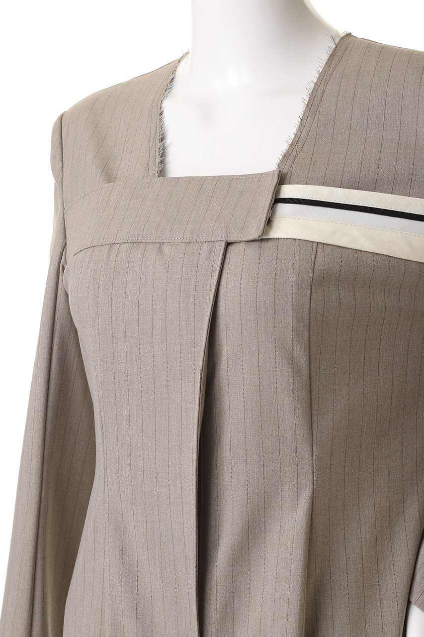 【メゾンスペシャル/MAISON SPECIAL】のCollarless Jacket Rompers/ノーカラージャケットロンパース 人気、トレンドファッション・服の通販 founy(ファニー) 　ファッション　Fashion　レディースファッション　Fashion for Women　アウター　Coat / Outerwear Collection　レディースジャケット・軽アウター　Jackets　ノーカラージャケット / シンプル上品コーデ　Collarless Jackets　パンツ　Pants & Trousers　インナー　Innerwear　オケージョン　Occasion Wear　クール　Cool, Chic　シンプル　Simple, Minimal　ストライプ　Stripe, Striped Pattern　タートルネック　Turtleneck, High Neck　フィット　Fit, Slim Fit　ポケット　Pocket, Pocket Detail　ロンパース　Romper, Jumpsuit　エレガント 上品　Elegant　other-5|ID: prp329100004271067 ipo3291000000032937038
