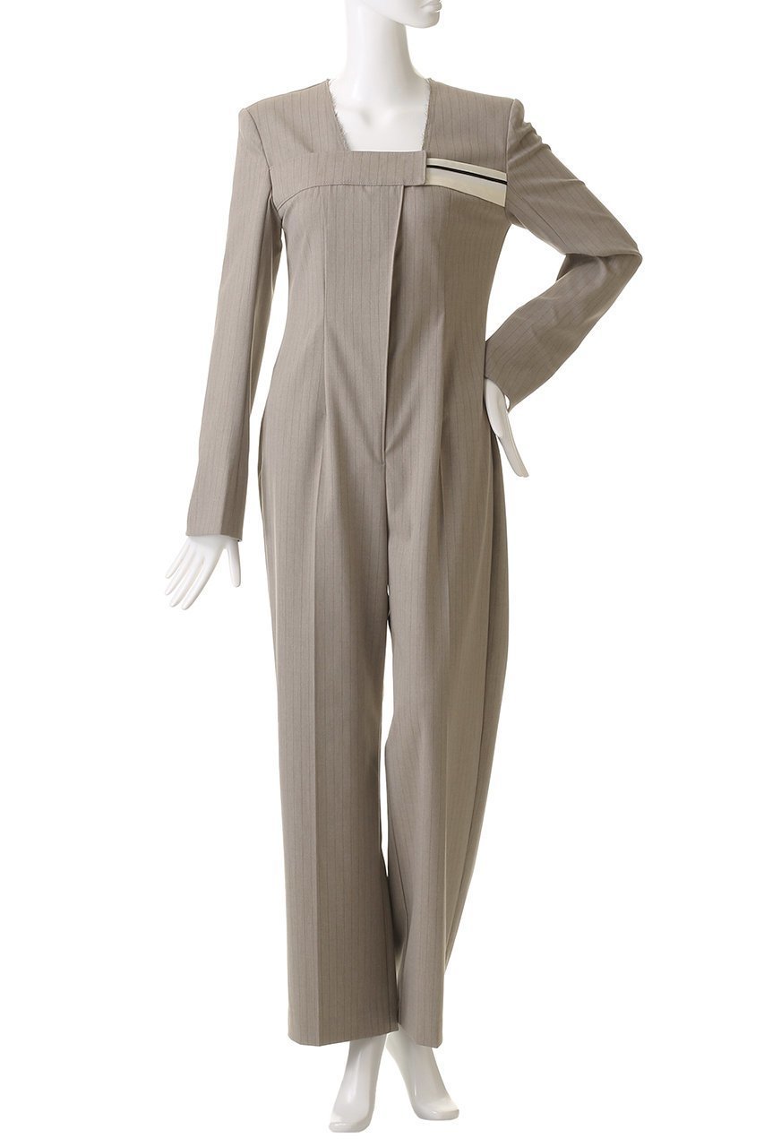 【メゾンスペシャル/MAISON SPECIAL】のCollarless Jacket Rompers/ノーカラージャケットロンパース 人気、トレンドファッション・服の通販 founy(ファニー) 　ファッション　Fashion　レディースファッション　Fashion for Women　アウター　Coat / Outerwear Collection　レディースジャケット・軽アウター　Jackets　ノーカラージャケット / シンプル上品コーデ　Collarless Jackets　パンツ　Pants & Trousers　インナー　Innerwear　オケージョン　Occasion Wear　クール　Cool, Chic　シンプル　Simple, Minimal　ストライプ　Stripe, Striped Pattern　タートルネック　Turtleneck, High Neck　フィット　Fit, Slim Fit　ポケット　Pocket, Pocket Detail　ロンパース　Romper, Jumpsuit　エレガント 上品　Elegant　other-2|ID: prp329100004271067 ipo3291000000035055693