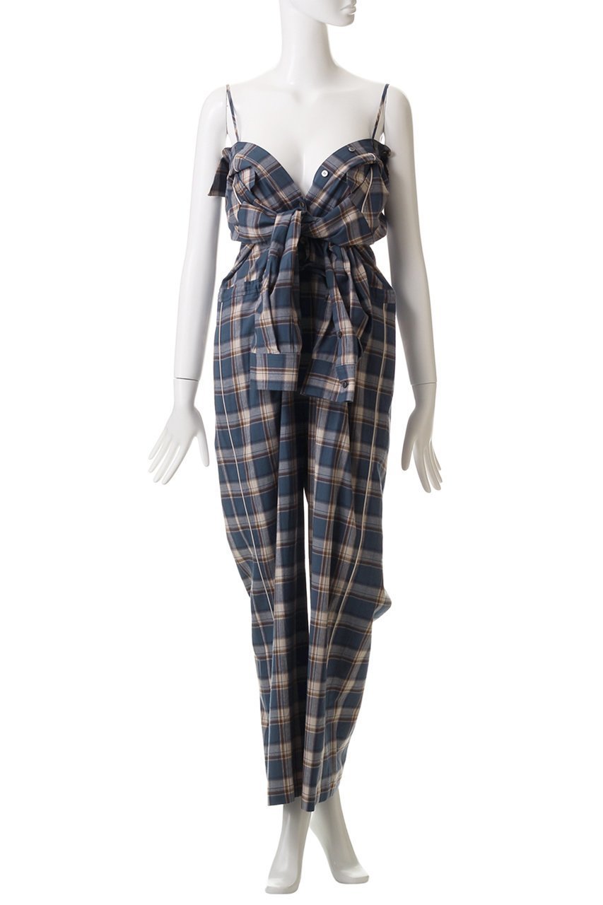 【メゾンスペシャル/MAISON SPECIAL】の2way Western Shirt All In One Outfit/2WAYウエスタンシャツオールインワン 人気、トレンドファッション・服の通販 founy(ファニー) 　ファッション　Fashion　レディースファッション　Fashion for Women　パンツ　Pants & Trousers　ウエスタン　Western Style　シアー　Sheer, See-Through　ジャケット　Jacket, Outerwear　ストライプ　Stripe, Striped Pattern　チェック　Check, Plaid, Tartan　トレンド　Trend, Trending Now　ビスチェ　Bustier, Corset Top　フロント　Front, Front Design　ミックス　Mix, Mixed Style　other-6|ID: prp329100004271071 ipo3291000000035055451