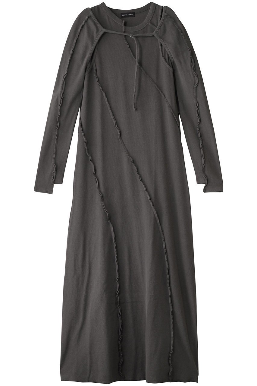 【メゾンスペシャル/MAISON SPECIAL】のBolero Layered Ribbed Fabric Dress/ボレロレイヤードリブワンピース インテリア・キッズ・メンズ・レディースファッション・服の通販 founy(ファニー) 　ファッション　Fashion　レディースファッション　Fashion for Women　アウター　Coat / Outerwear Collection　ボレロ・ショート丈ジャケット / ドレス羽織りに　Boleros & Short Jackets　ワンピース　Dresses　フォーマル・パーティードレス・結婚式用ドレス　Elegant & Casual Dresses　チュニック　Tunic Tops & Dresses　ヴィンテージ　Vintage Style　春　Spring　秋　Autumn　スリット　Slit, Slit Detail　セパレート　Separate, Two-Piece　タンク　Tank Top, Sleeveless Top　チュニック　Tunic, Long Top　ノースリーブ　Sleeveless, No-Sleeve　フィット　Fit, Slim Fit　フロント　Front, Front Design　ボレロ　Bolero, Short Cardigan　ロング　Long, Long-Length　夏　Summer　C.GRY(チャコールグレー)|ID: prp329100004271072 ipo3291000000032882178