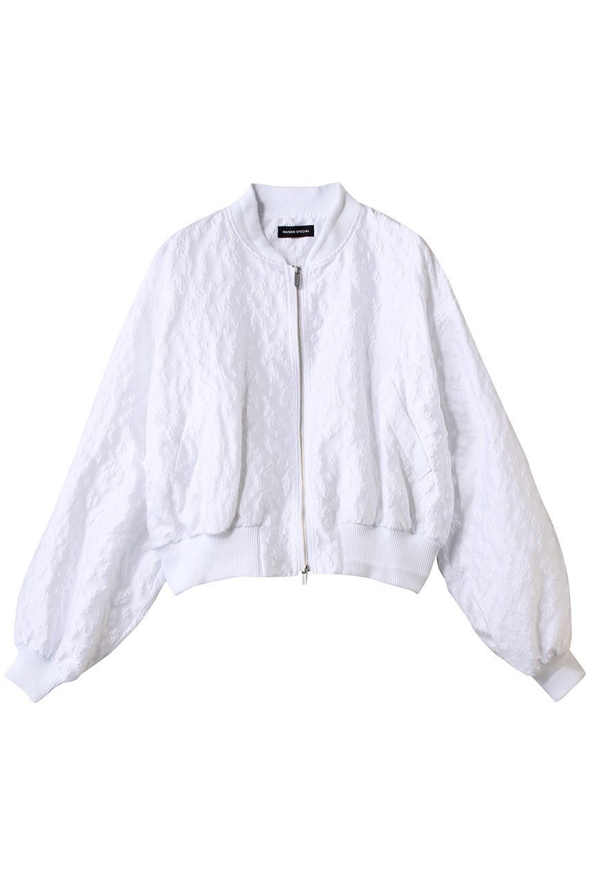 【メゾンスペシャル/MAISON SPECIAL】のJacquard Blouson/ジャガードブルゾン インテリア・キッズ・メンズ・レディースファッション・服の通販 founy(ファニー) 　ファッション　Fashion　レディースファッション　Fashion for Women　アウター　Coat / Outerwear Collection　レディースジャケット・軽アウター　Jackets　ブルゾンジャケット・スポーティアウター　Blouson Jackets　インナー　Innerwear　春　Spring　ジャケット　Jacket, Outerwear　ブルゾン　Blouson, Bomber Jacket　ボトム　Bottoms, Lower Wear　ロング　Long, Long-Length　エレガント 上品　Elegant　WHT(ホワイト)|ID: prp329100004271073 ipo3291000000035065256