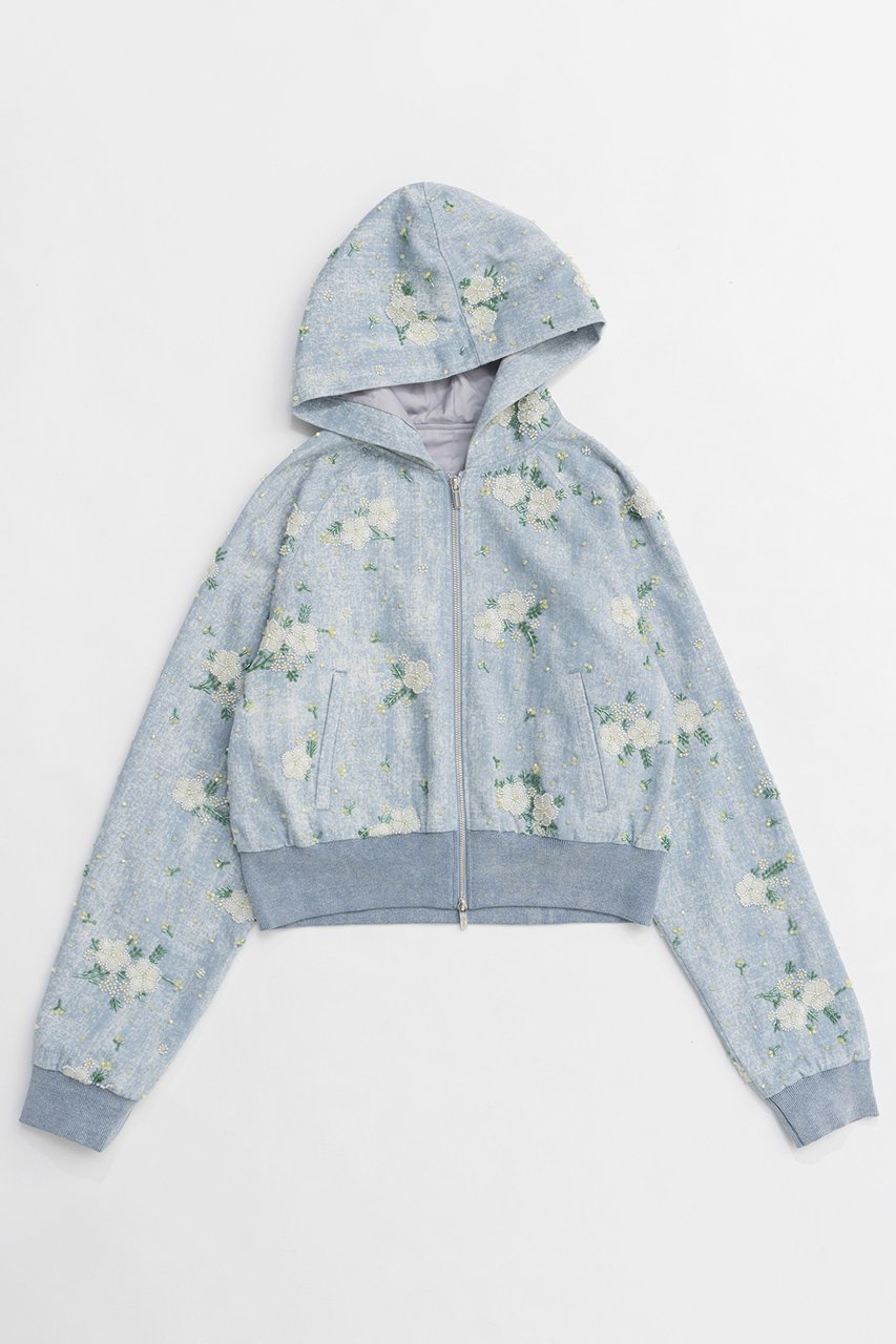 【メゾンスペシャル/MAISON SPECIAL】のEmbroidery Flower Beads Hoodie/エンブロイダリーフラワービーズパーカー インテリア・キッズ・メンズ・レディースファッション・服の通販 founy(ファニー) 　ファッション　Fashion　レディースファッション　WOMEN　アウター　Coat Outerwear　ジャケット　Jackets　ブルゾン　Blouson/Jackets　2025年　2025　A/W・秋冬　Aw・Autumn/Winter・Fw・Fall-Winter　S/S・春夏　Ss・Spring/Summer　インナー　Inner　ジャケット　Jacket　デニム　Denim　パーカー　Hoodie　ブルゾン　Blouson　ユーズド　Used　ロング　Long　ヴィンテージ　Vintage　夏　Summer　春　Spring　羽織　Haori　BLU(ブルー)|ID: prp329100004271074 ipo3291000000029678772