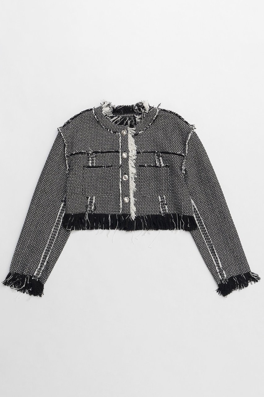 【メゾンスペシャル/MAISON SPECIAL】のTweed Collarless Jacket/ツイードノーカラージャケット インテリア・キッズ・メンズ・レディースファッション・服の通販 founy(ファニー) 　ファッション　Fashion　レディースファッション　Fashion for Women　アウター　Coat / Outerwear Collection　レディースジャケット・軽アウター　Jackets　ノーカラージャケット / シンプル上品コーデ　Collarless Jackets　サマー　Summer, Summer Style　ショルダー　Shoulder, Shoulder Strap　ショート　Short, Short Length　ジャケット　Jacket, Outerwear　ダウン　Down, Puffer　ツイード　Twill, Twill Weave　デニム　Denim, Jeans Material　ドロップ　Drop Shoulder, Dropped Style　フリンジ　Fringe, Tassel　ランダム　Random, Irregular　おすすめ　Recommended / Our Picks　MLT1(マルチカラー)|ID: prp329100004271077 ipo3291000000032925563
