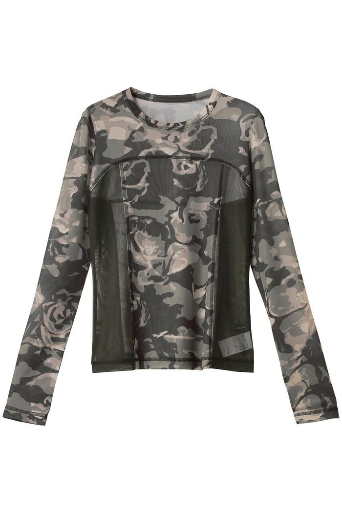 【メゾンスペシャル/MAISON SPECIAL】のCamouflage Mesh Fabric Inner Tops/カモフラージュメッシュインナー インテリア・キッズ・メンズ・レディースファッション・服の通販 founy(ファニー) https://founy.com/ ファッション Fashion レディースファッション Fashion for Women トップス・カットソー Cut & Sew Tops シャツ・ブラウス・オフィスカジュアル Elegant Blouses & Button-Ups ロングTシャツ・Tシャツ Longline T-Shirts & Tees カットソー・ベーシックTシャツ Cut-and-Sewn Tops / Stretch Tees & Basics インナー Innerwear シアー Sheer, See-Through スタイリッシュ Stylish, Fashionable スリーブ Sleeve, Long Sleeve / Short Sleeve ダメージ Distressed, Destroyed プリント Print, Printed Pattern ミリタリー Military, Army Style メッシュ Mesh, Net Fabric ロング Long, Long-Length おすすめ Recommended / Our Picks |ID: prp329100004271078 ipo3291000000035810476