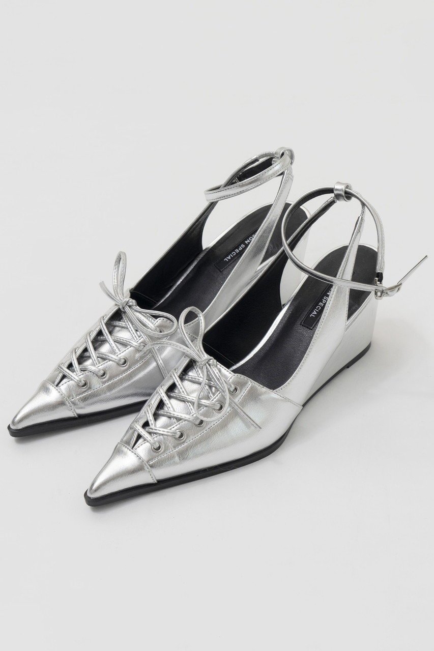 【メゾンスペシャル/MAISON SPECIAL】のLace Up Pointed Pumps/レースアップポインテッドパンプス インテリア・キッズ・メンズ・レディースファッション・服の通販 founy(ファニー) 　ファッション　Fashion　レディースファッション　WOMEN　春　Spring　スニーカー　Sneakers　トレンド　Trend　メタリック　Metallic　リアル　Real　A/W・秋冬　Aw・Autumn/Winter・Fw・Fall-Winter　S/S・春夏　Ss・Spring/Summer　夏　Summer　2025年　2025　SLV(シルバー)|ID: prp329100004271091 ipo3291000000029678836