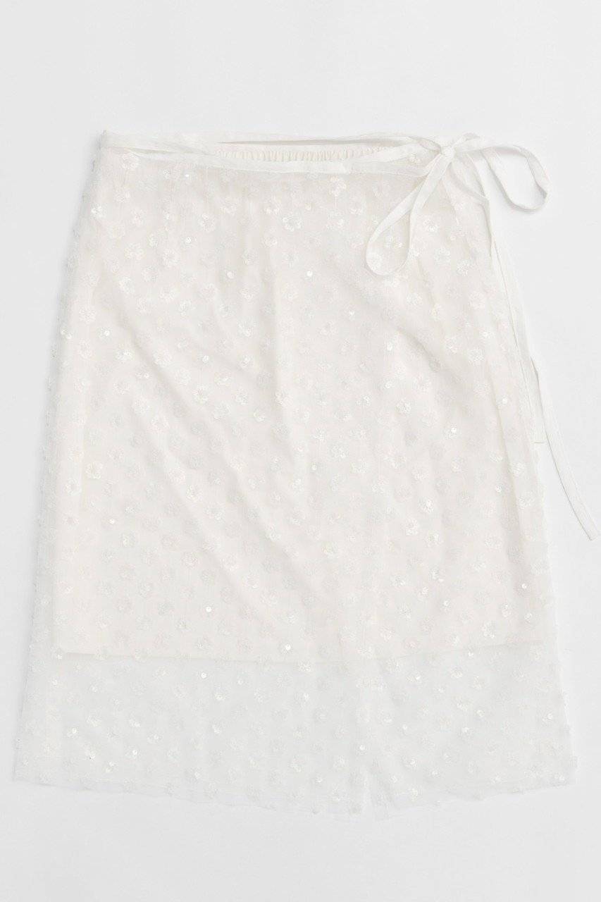 【メゾンスペシャル/MAISON SPECIAL】のMulti Fabric Glitter Flower Wrap Skirt/マルチファブリックキラキラフラワーラップスカート インテリア・キッズ・メンズ・レディースファッション・服の通販 founy(ファニー) 　ファッション　Fashion　レディースファッション　WOMEN　スカート　Skirt　ロングスカート　Long Skirt　春　Spring　ギャザー　Gather　シアー　Sheer　ジャケット　Jacket　スパンコール　Sequins　チュール　Tulle　デニム　Denim　ビスチェ　Bustier　ブルゾン　Blouson　ペチコート　Petticoat　羽織　Haori　モチーフ　Motif　ラップ　Wrap　レース　Race　ロング　Long　A/W・秋冬　Aw・Autumn/Winter・Fw・Fall-Winter　S/S・春夏　Ss・Spring/Summer　おすすめ　Recommend　夏　Summer　2025年　2025　WHT(ホワイト)|ID: prp329100004271095 ipo3291000000029678850