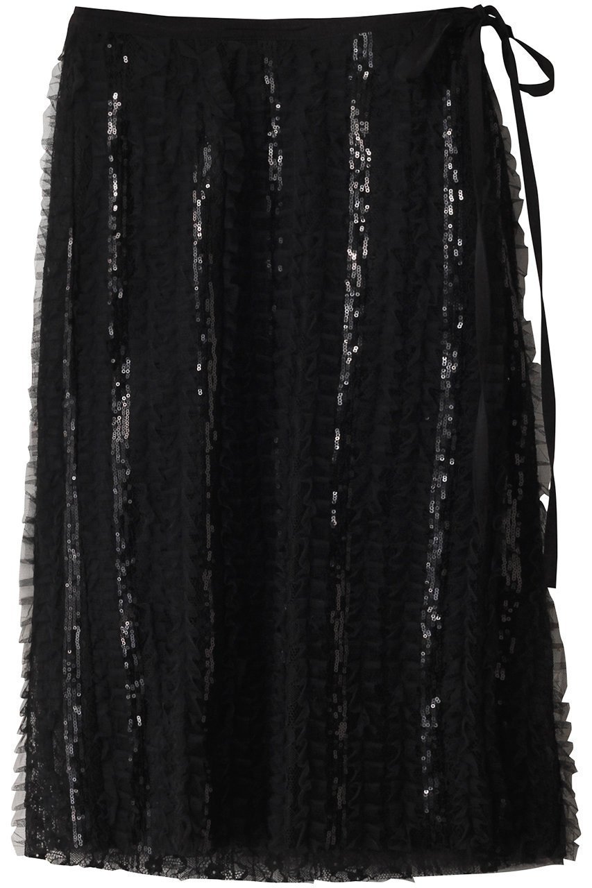 【メゾンスペシャル/MAISON SPECIAL】のMulti Fabric Glitter Flower Wrap Skirt/マルチファブリックキラキラフラワーラップスカート インテリア・キッズ・メンズ・レディースファッション・服の通販 founy(ファニー) 　ファッション　Fashion　レディースファッション　Fashion for Women　スカート　Skirts　ロングスカート　Long Skirts / Maxi & Midi Skirts　ギャザー　Gathered, Ruffled　シアー　Sheer, See-Through　ジャケット　Jacket, Outerwear　スパンコール　Sequins, Sequin Embellishment　チュール　Tulip, Tulip Motif　デニム　Denim, Jeans Material　ビスチェ　Bustier, Corset Top　ブルゾン　Blouson, Bomber Jacket　ペチコート　Petticoat, Underskirt　羽織　Haori, Light Jacket　モチーフ　Motif, Design Theme　ラップ　Wrap, Wrap Design　レース　Lace, Lace Fabric　ロング　Long, Long-Length　おすすめ　Recommended / Our Picks　BLK(ブラック)|ID: prp329100004271095 ipo3291000000032732279