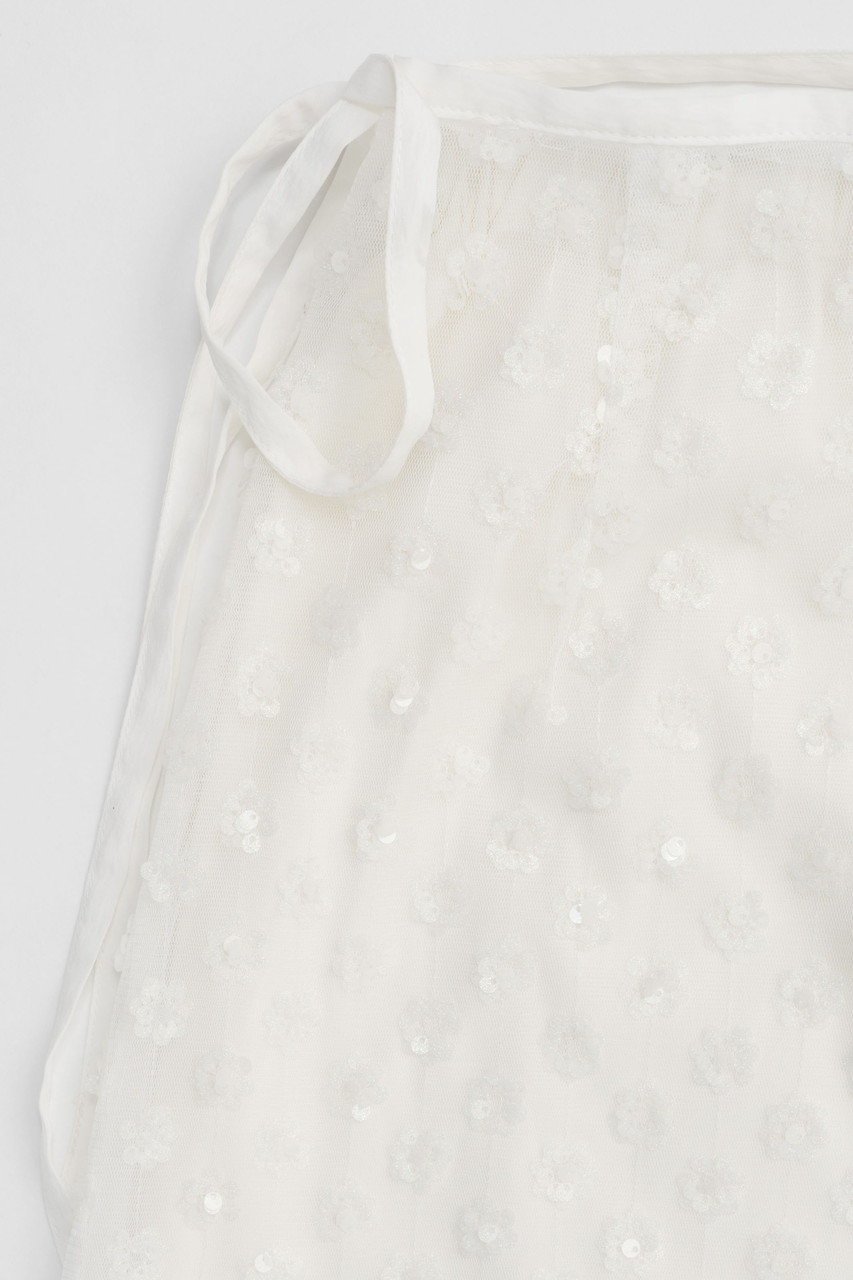 【メゾンスペシャル/MAISON SPECIAL】のMulti Fabric Glitter Flower Wrap Skirt/マルチファブリックキラキラフラワーラップスカート 人気、トレンドファッション・服の通販 founy(ファニー) 　ファッション　Fashion　レディースファッション　Fashion for Women　スカート　Skirts　ロングスカート　Long Skirts / Maxi & Midi Skirts　ギャザー　Gathered, Ruffled　シアー　Sheer, See-Through　ジャケット　Jacket, Outerwear　スパンコール　Sequins, Sequin Embellishment　チュール　Tulip, Tulip Motif　デニム　Denim, Jeans Material　ビスチェ　Bustier, Corset Top　ブルゾン　Blouson, Bomber Jacket　ペチコート　Petticoat, Underskirt　羽織　Haori, Light Jacket　モチーフ　Motif, Design Theme　ラップ　Wrap, Wrap Design　レース　Lace, Lace Fabric　ロング　Long, Long-Length　おすすめ　Recommended / Our Picks　other-6|ID: prp329100004271095 ipo3291000000035056700