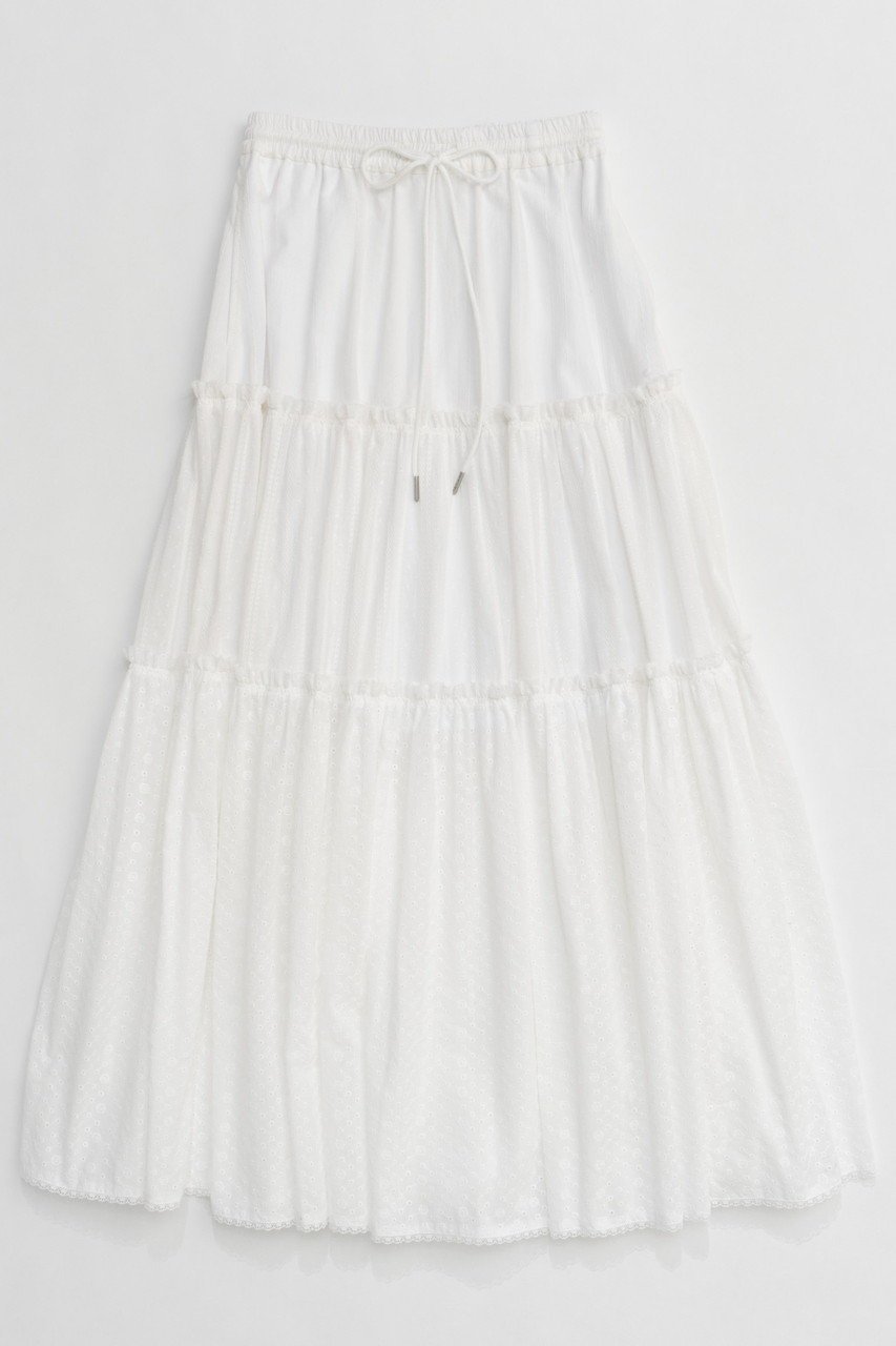 【メゾンスペシャル/MAISON SPECIAL】のMixed Lace Tiered Skirt/ミックスレースティアードスカート インテリア・キッズ・メンズ・レディースファッション・服の通販 founy(ファニー) 　ファッション　Fashion　レディースファッション　WOMEN　スカート　Skirt　ティアードスカート　Tiered Skirts　ロングスカート　Long Skirt　春　Spring　ジャケット　Jacket　デニム　Denim　ブローチ　Brooch　ペチコート　Petticoat　レース　Race　ロング　Long　A/W・秋冬　Aw・Autumn/Winter・Fw・Fall-Winter　再入荷　Restock/Back In Stock/Re Arrival　S/S・春夏　Ss・Spring/Summer　おすすめ　Recommend　夏　Summer　2025年　2025　WHT(ホワイト)|ID: prp329100004271096 ipo3291000000029678853