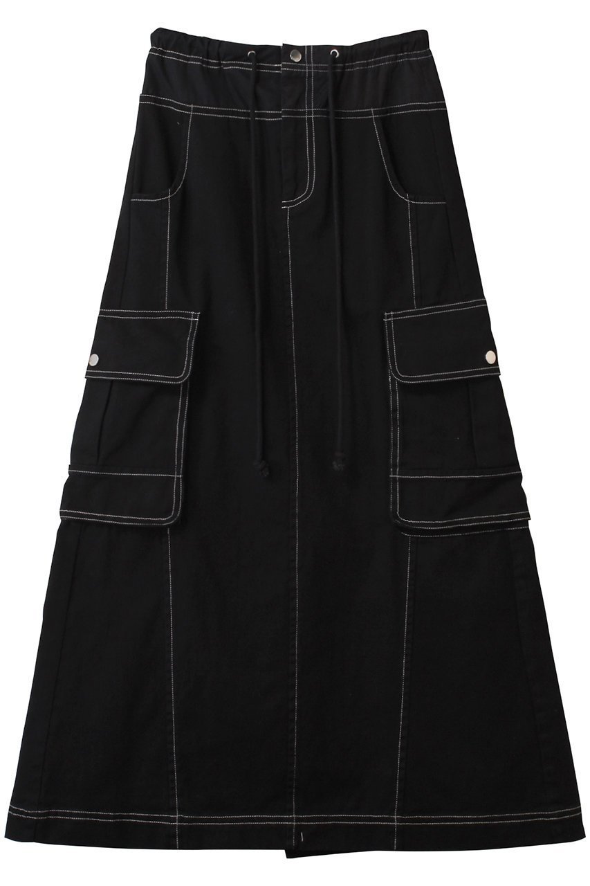 【メゾンスペシャル/MAISON SPECIAL】のUtility Skirt/ユーティリティースカート インテリア・キッズ・メンズ・レディースファッション・服の通販 founy(ファニー) 　ファッション　Fashion　レディースファッション　Fashion for Women　スカート　Skirts　ロングスカート　Long Skirts / Maxi & Midi Skirts　ジャケット　Jacket, Outerwear　スリット　Slit, Slit Detail　センター　Center, Center Line　ピーチ　Peach, Soft Touch　ブルゾン　Blouson, Bomber Jacket　ミリタリー　Military, Army Style　ロング　Long, Long-Length　BLK(ブラック)|ID: prp329100004271098 ipo3291000000035056723