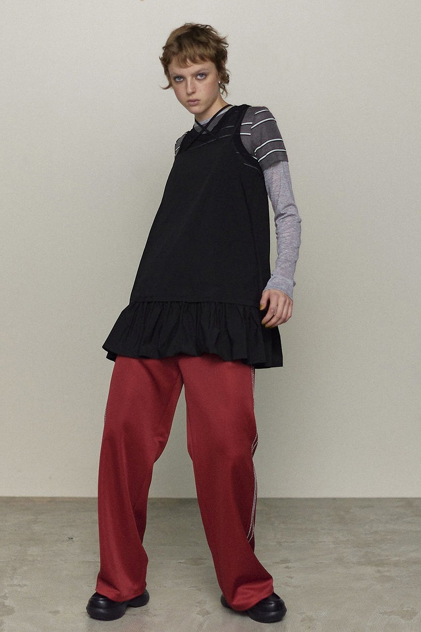 【メゾンスペシャル/MAISON SPECIAL】のSide Rhinestone Pants/サイドラインストーンパンツ 人気、トレンドファッション・服の通販 founy(ファニー) 　ファッション　Fashion　レディースファッション　Fashion for Women　パンツ　Pants & Trousers　カットソー　Cut and Sewn Top　シンプル　Simple, Minimal　ジャケット　Jacket, Outerwear　スタイリッシュ　Stylish, Fashionable　ストレート　Straight, Straight Cut　ストーン　Stone, Gem-Like　スポーツ　Sports, Activewear　スポーティ　Sporty, Casual Athletic　定番　Standard, Basic Item　ミックス　Mix, Mixed Style　リラックス　Relax, Relaxed Fit　おすすめ　Recommended / Our Picks　other-8|ID: prp329100004271100 ipo3291000000035951282