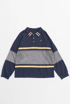 【メゾンスペシャル/MAISON SPECIAL】のMesh Fabric Combination Rugby Shirt/メッシュコンビラガーシャツ NVY(ネイビー)|ID:prp329100004271108