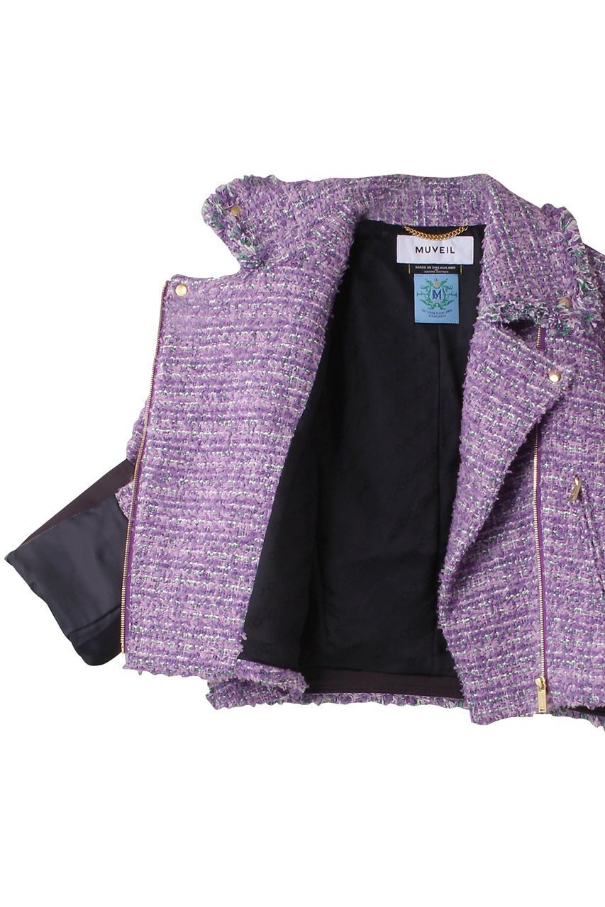 【ミュベール/MUVEIL】のライダースジャケット 人気、トレンドファッション・服の通販 founy(ファニー) 　ファッション　Fashion　レディースファッション　WOMEN　アウター　Coat Outerwear　ジャケット　Jackets　ライダース　Riders Jacket　コンパクト　Compact　ジャケット　Jacket　チェーン　Chain　ツイード　Tweed　ボトム　Bottom　ライダースジャケット　Riders Jacket　other-6|ID: prp329100004271111 ipo3291000000031373187