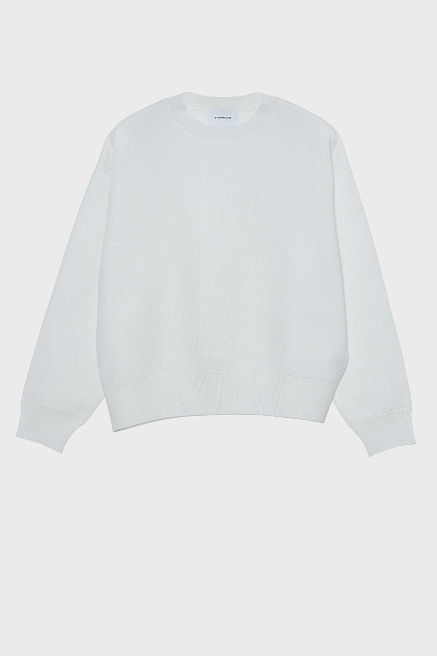 【スタニングルアー/STUNNING LURE】のrメタルライクヤーンプルオーバー インテリア・キッズ・メンズ・レディースファッション・服の通販 founy(ファニー) 　ファッション　Fashion　レディースファッション　Fashion for Women　トップス・カットソー　Cut & Sew Tops　シャツ・ブラウス・オフィスカジュアル　Elegant Blouses & Button-Ups　カジュアルプルオーバー・ニットトップス　Pullovers & Knit Tops / Casual Pullovers　スリーブ　Sleeve, Long Sleeve / Short Sleeve　フォルム　Silhouette, Form　メタリック　Metallic, Shiny Finish　メタル　Metal, Metal Parts　ロング　Long, Long-Length　オフホワイト|ID: prp329100004271119 ipo3291000000035638945