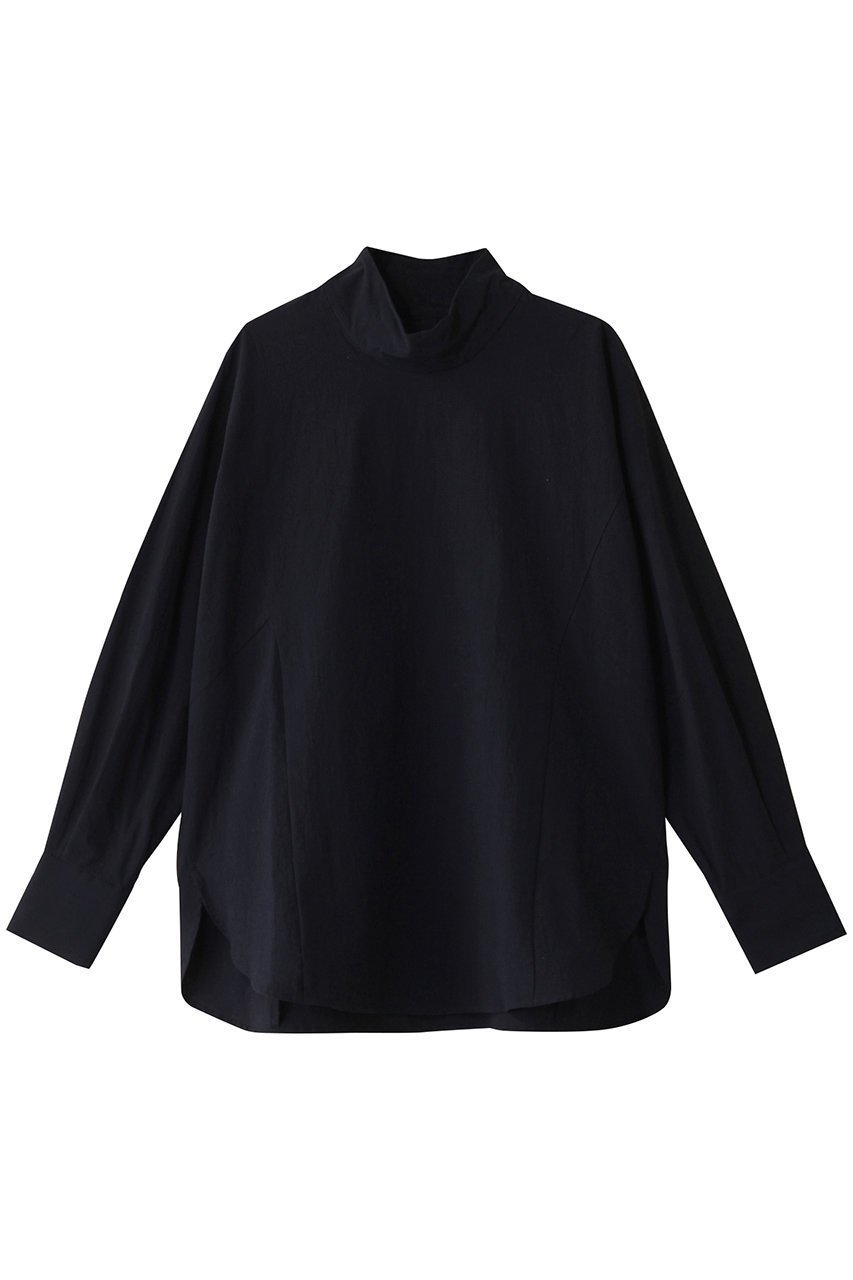 【スタニングルアー/STUNNING LURE】のrスタンドネックシャツ インテリア・キッズ・メンズ・レディースファッション・服の通販 founy(ファニー) 　ファッション　Fashion　レディースファッション　Fashion for Women　トップス・カットソー　Cut & Sew Tops　シャツ・ブラウス・オフィスカジュアル　Elegant Blouses & Button-Ups　スリーブ　Sleeve, Long Sleeve / Short Sleeve　ハイネック　High Neck, Mock Neck　ロング　Long, Long-Length　ネイビー|ID: prp329100004271120 ipo3291000000032860109