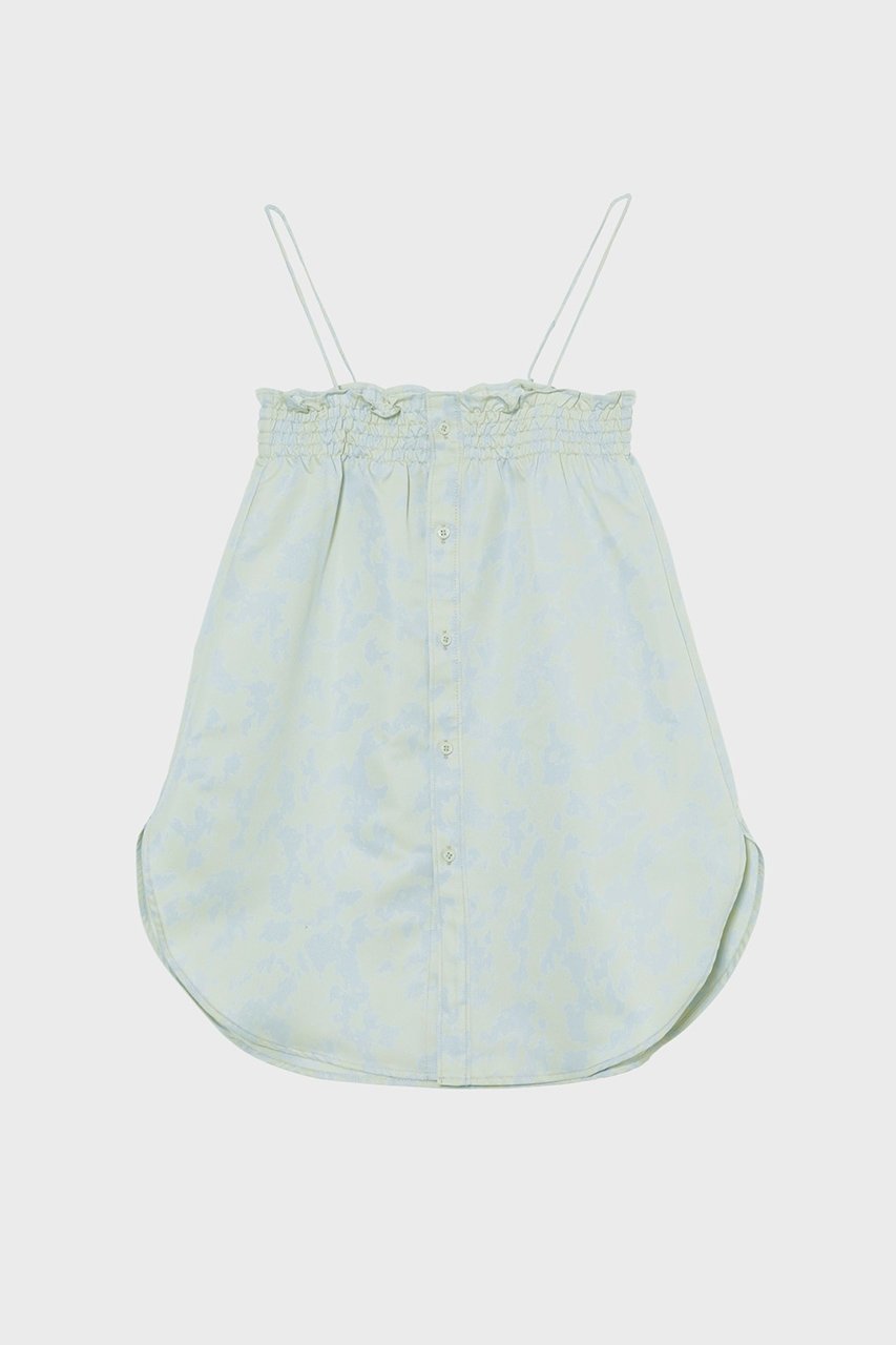 【スタニングルアー/STUNNING LURE】のシャーリングキャミシャツ インテリア・キッズ・メンズ・レディースファッション・服の通販 founy(ファニー) 　ファッション　Fashion　レディースファッション　Fashion for Women　トップス・カットソー　Cut & Sew Tops　キャミソール&ノースリーブ　Camisoles & Sleeveless Tops　シャツ・ブラウス・オフィスカジュアル　Elegant Blouses & Button-Ups　ロングTシャツ・Tシャツ　Longline T-Shirts & Tees　カットソー・ベーシックTシャツ　Cut-and-Sewn Tops / Stretch Tees & Basics　キャミソール　Camisole, Spaghetti Strap Top　ギャザー　Gathered, Ruffled　グログラン　Grosgrain, Grosgrain Ribbon　タンク　Tank Top, Sleeveless Top　ラウンド　Round, Round Neck　ライトブルー|ID: prp329100004271122 ipo3291000000035922470